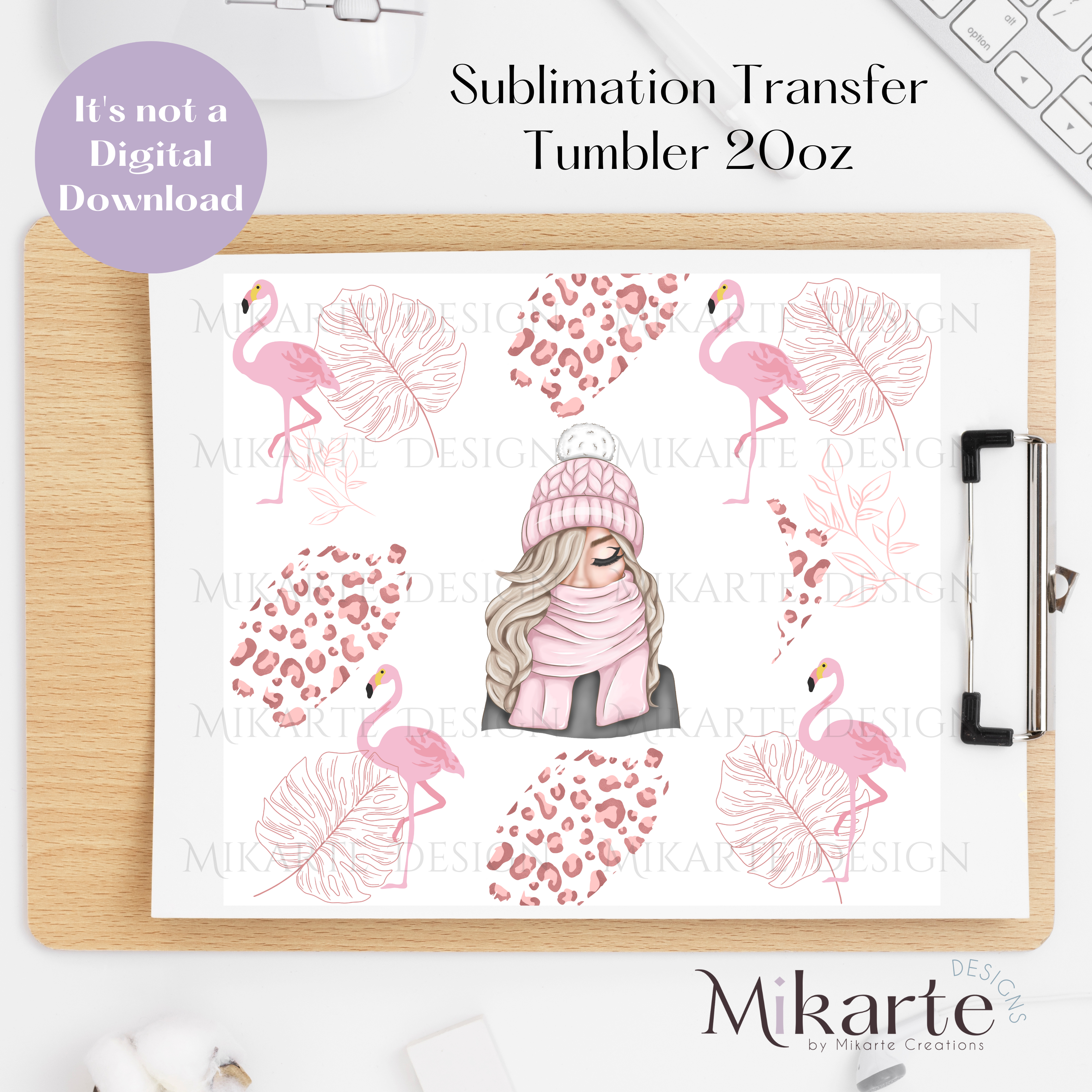 Chica Flamingo - Tumbler Sublimation Transfer