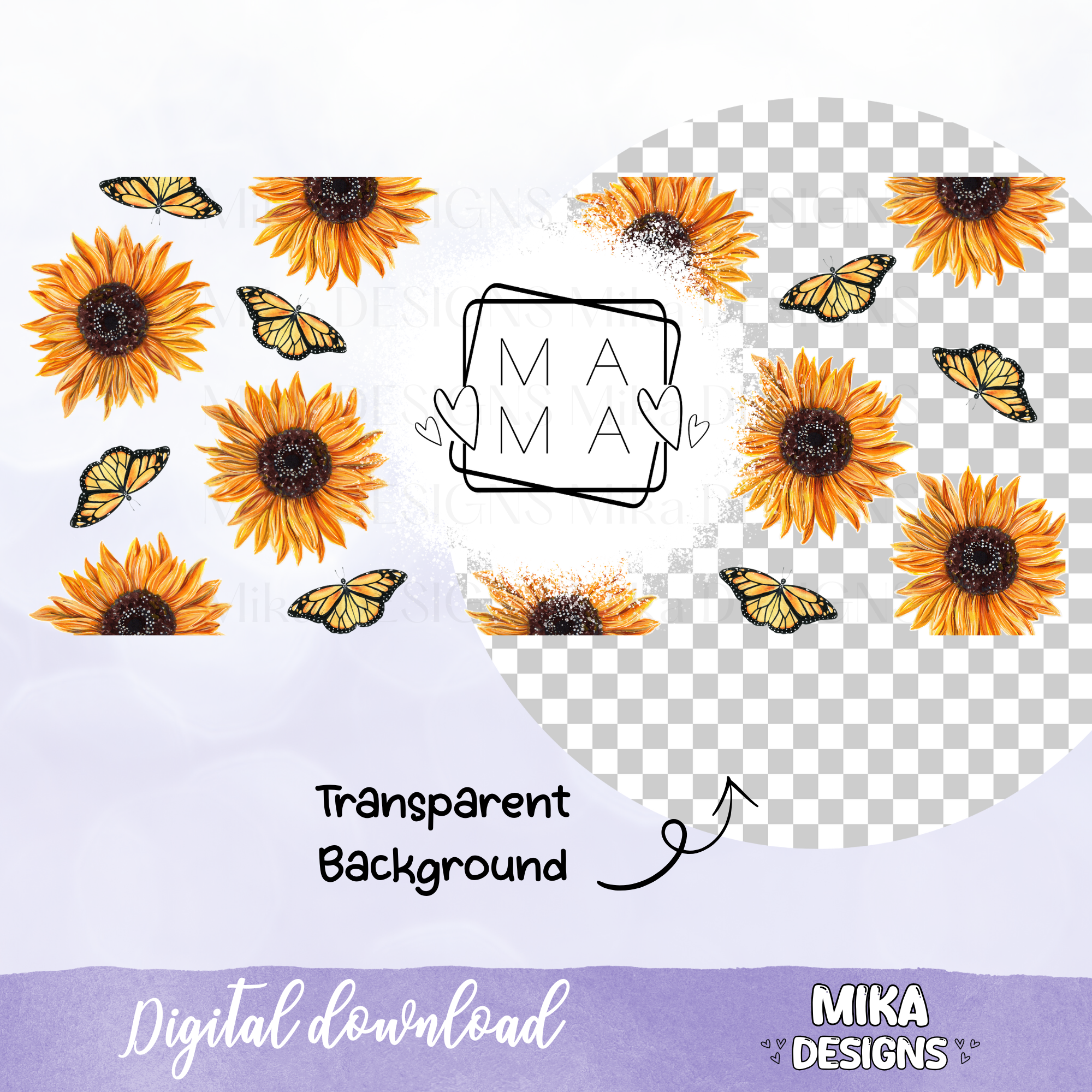 Mama Sunflower | 16oz Glass Can PNG Digital Design