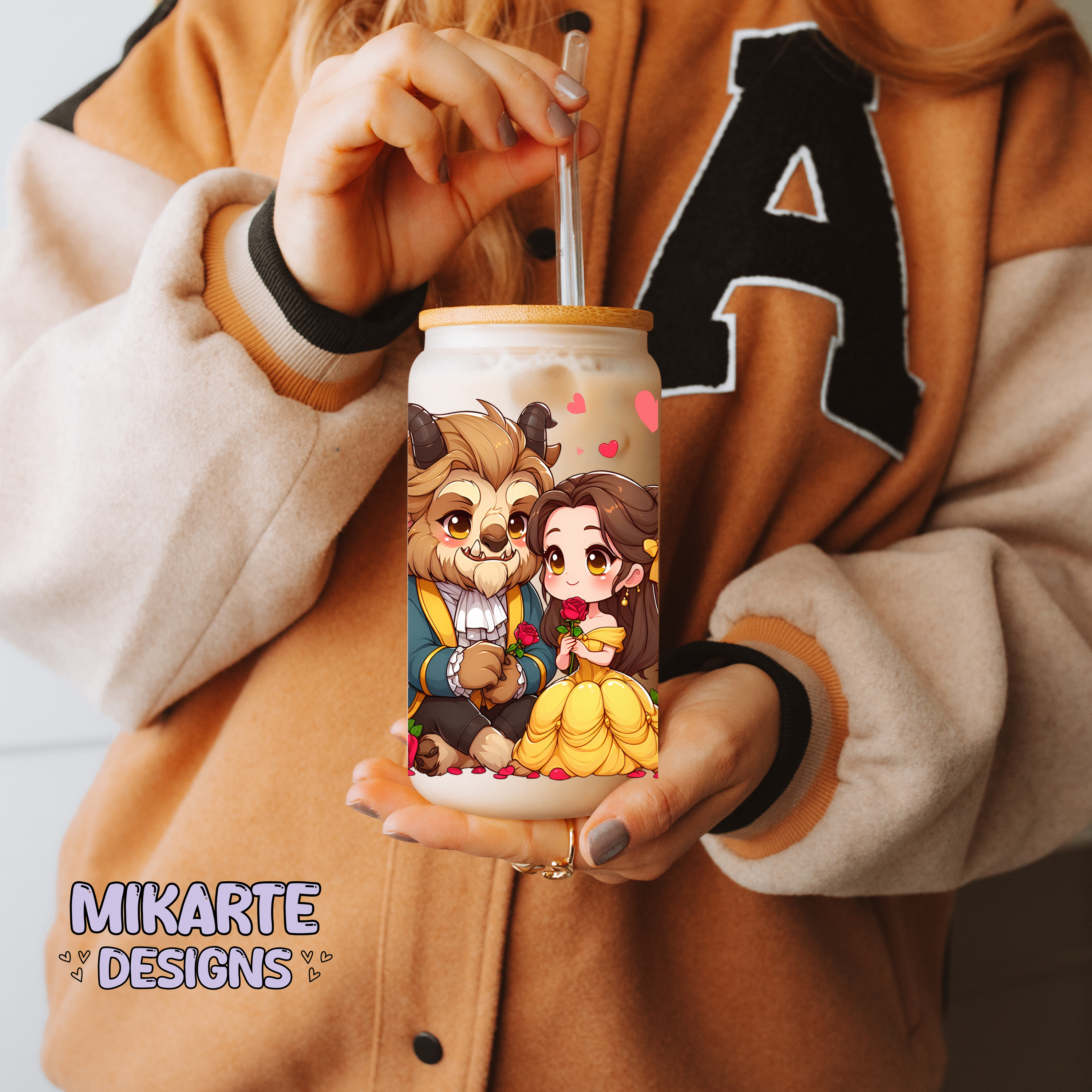 Princesa | Diseño digital PNG de vaso de vidrio de 16oz