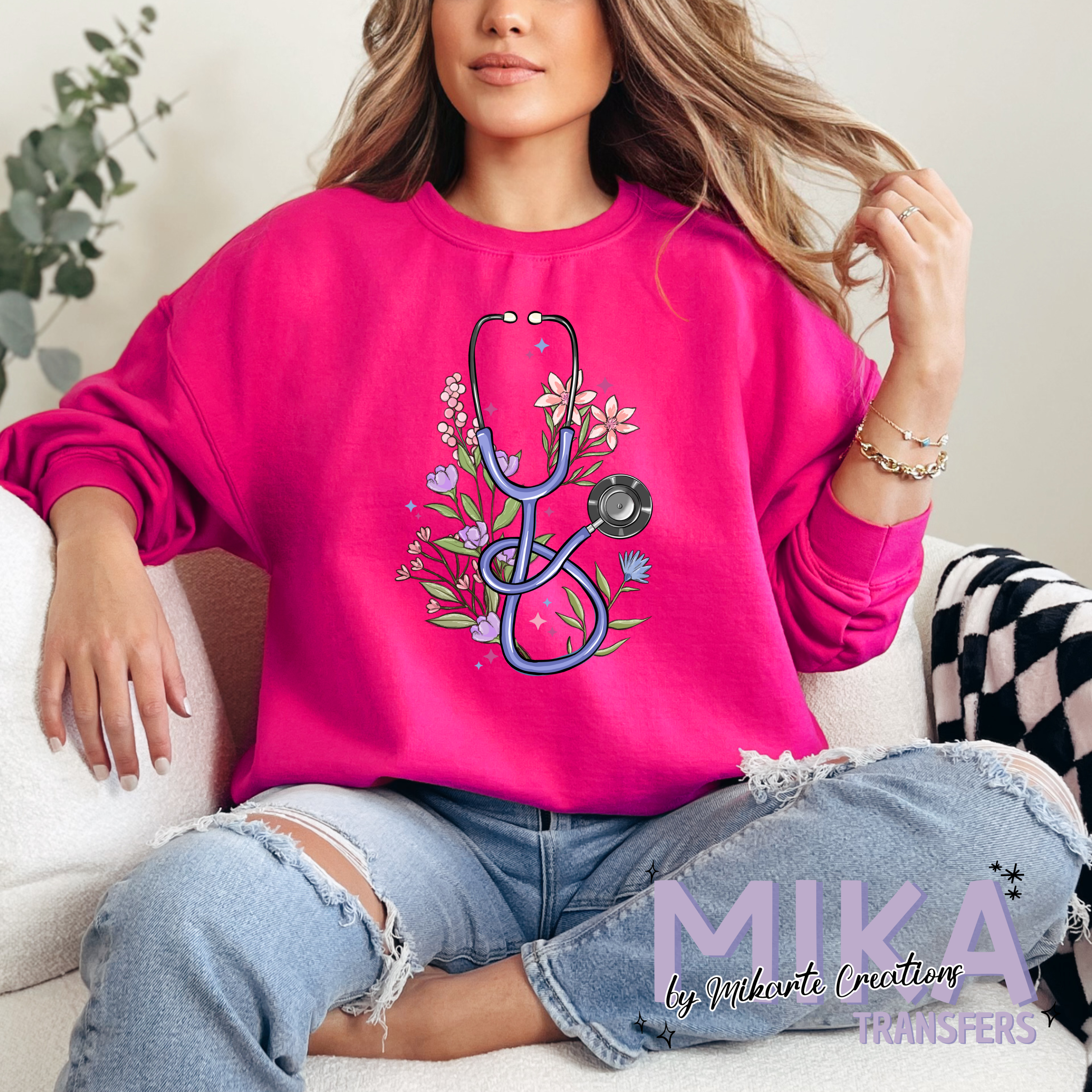 Floral Stethoscope | DTF Transfer