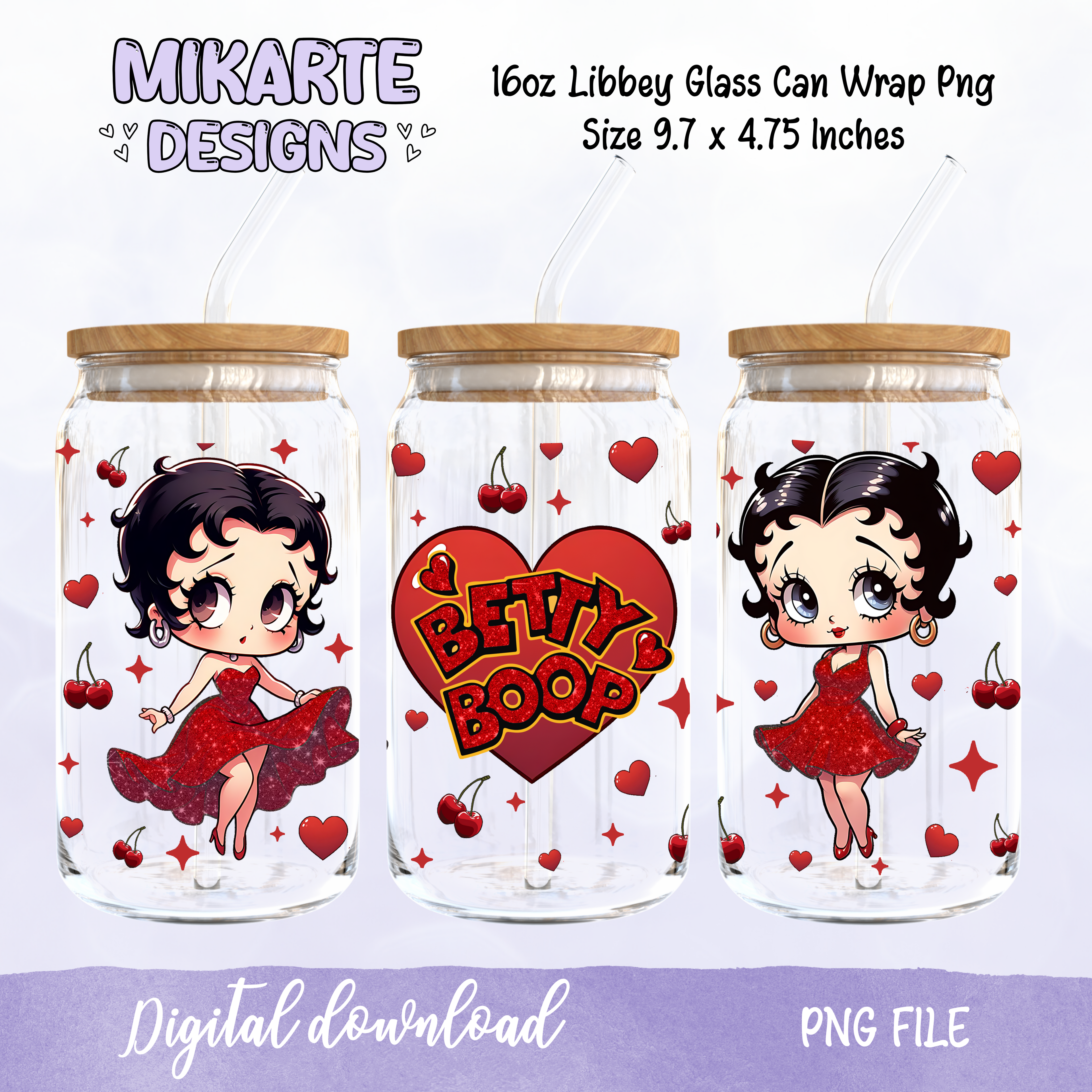 Petty Girl | 16oz Glass Can PNG Digital Design