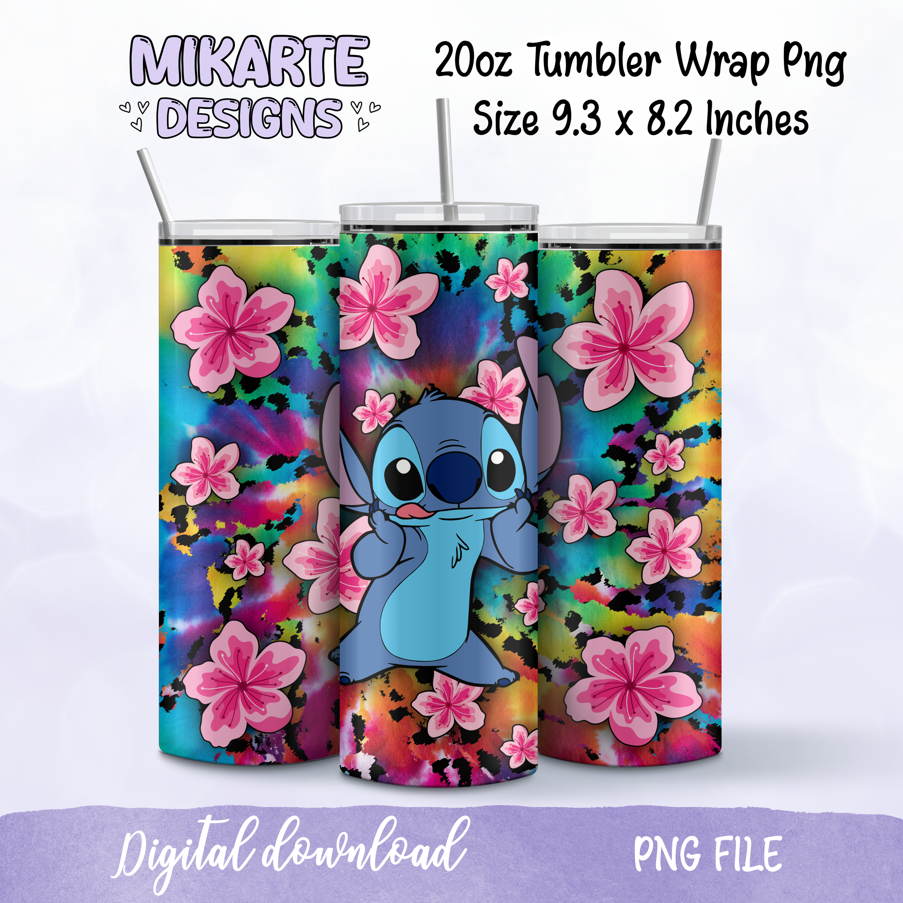Stitch Verano | Diseño Digital PNG para Vaso