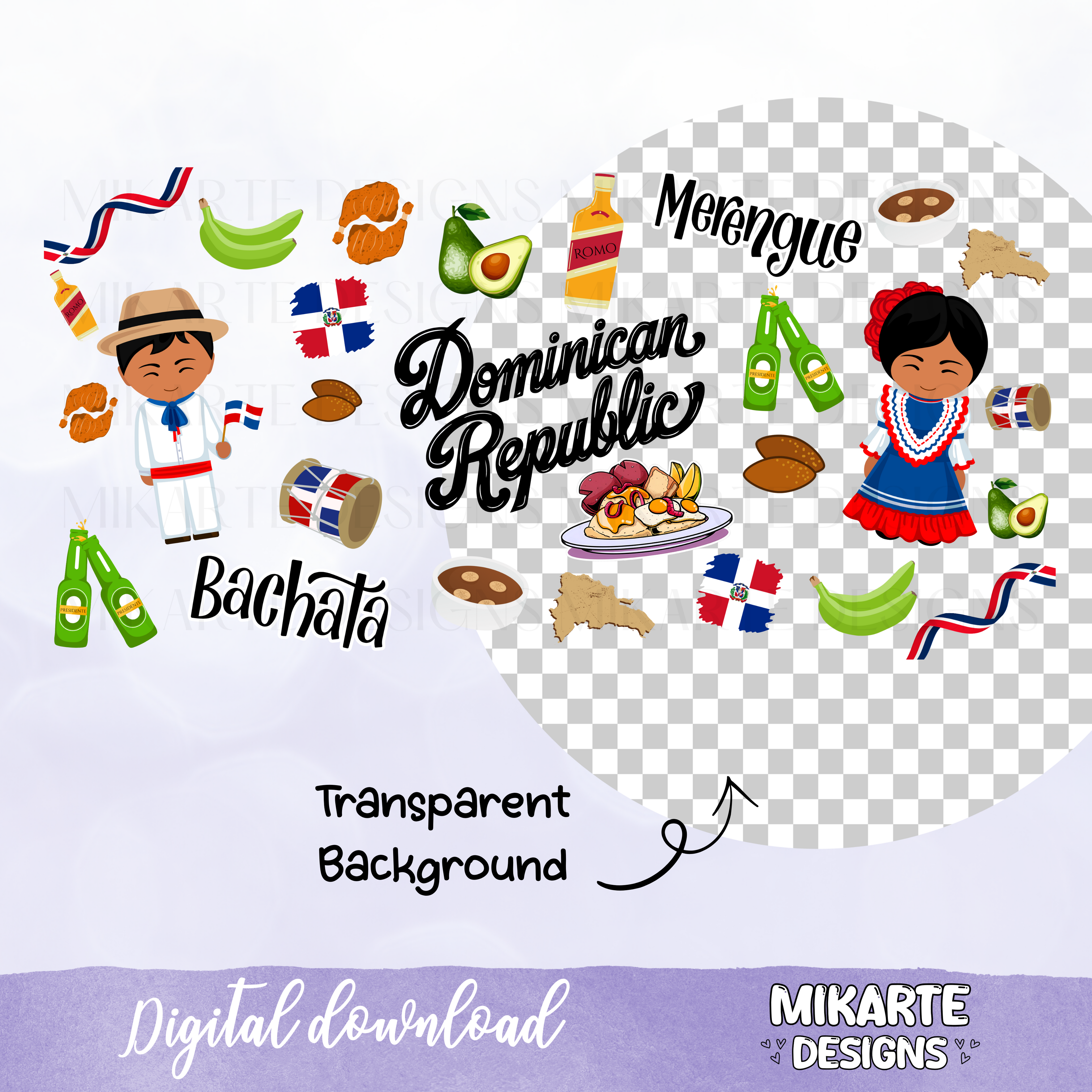 Dominican Republic | 16oz Glass Can PNG Digital Design