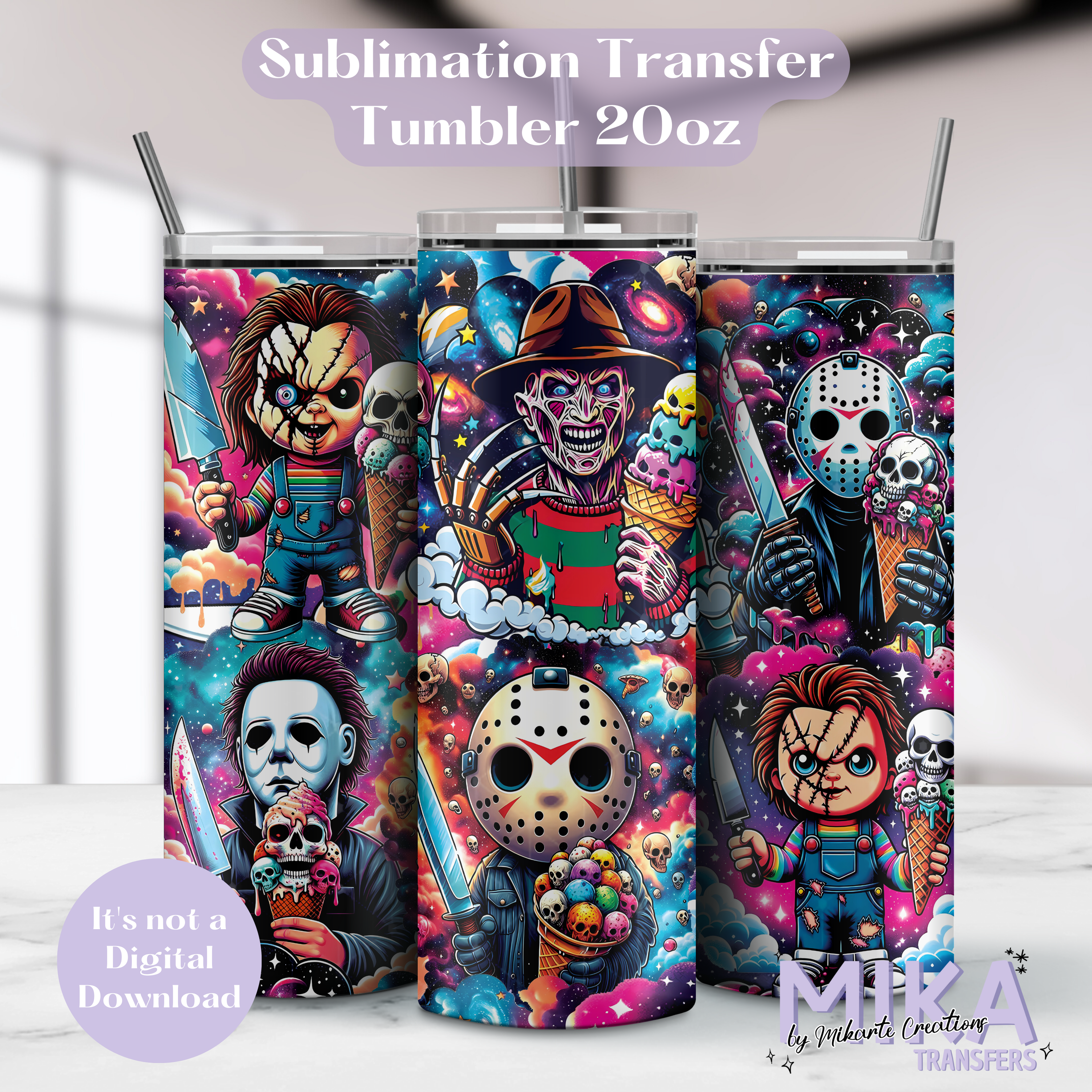 Horror Characters - Tumbler Sublimation Transfer