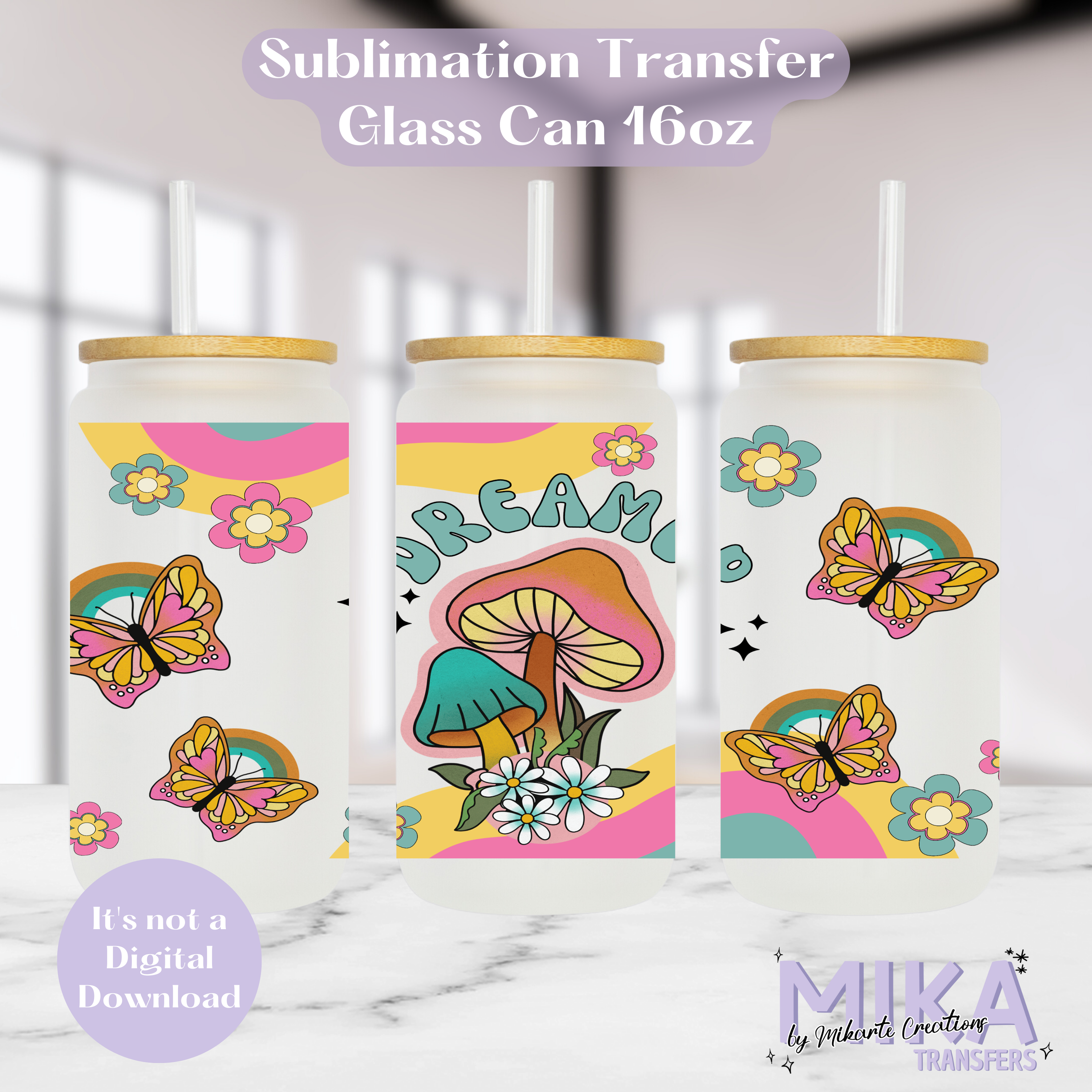 Dreamer - Glass Can Sublimation Transfer