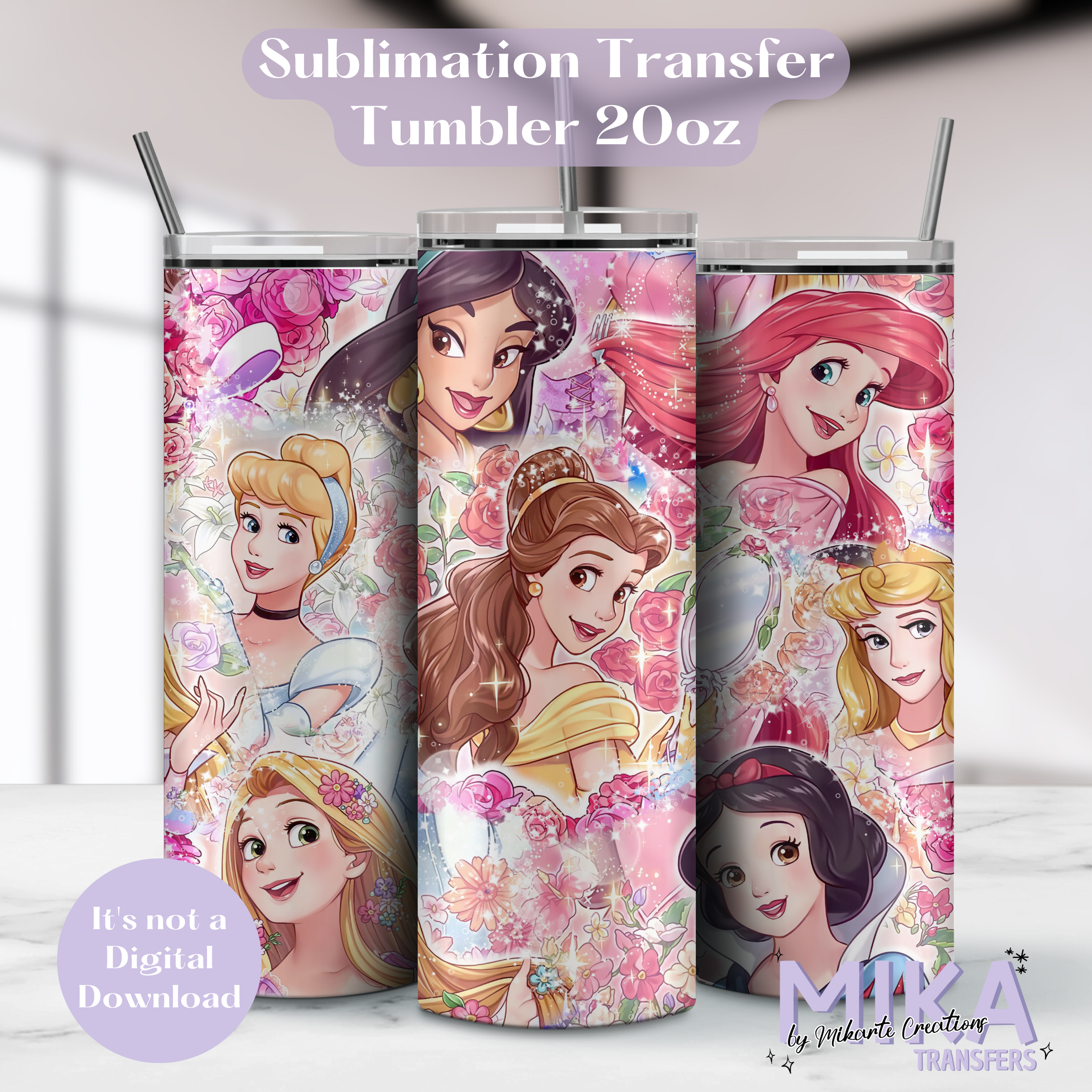 Princesas Originales | Transferencia por Sublimación para Vaso Térmico