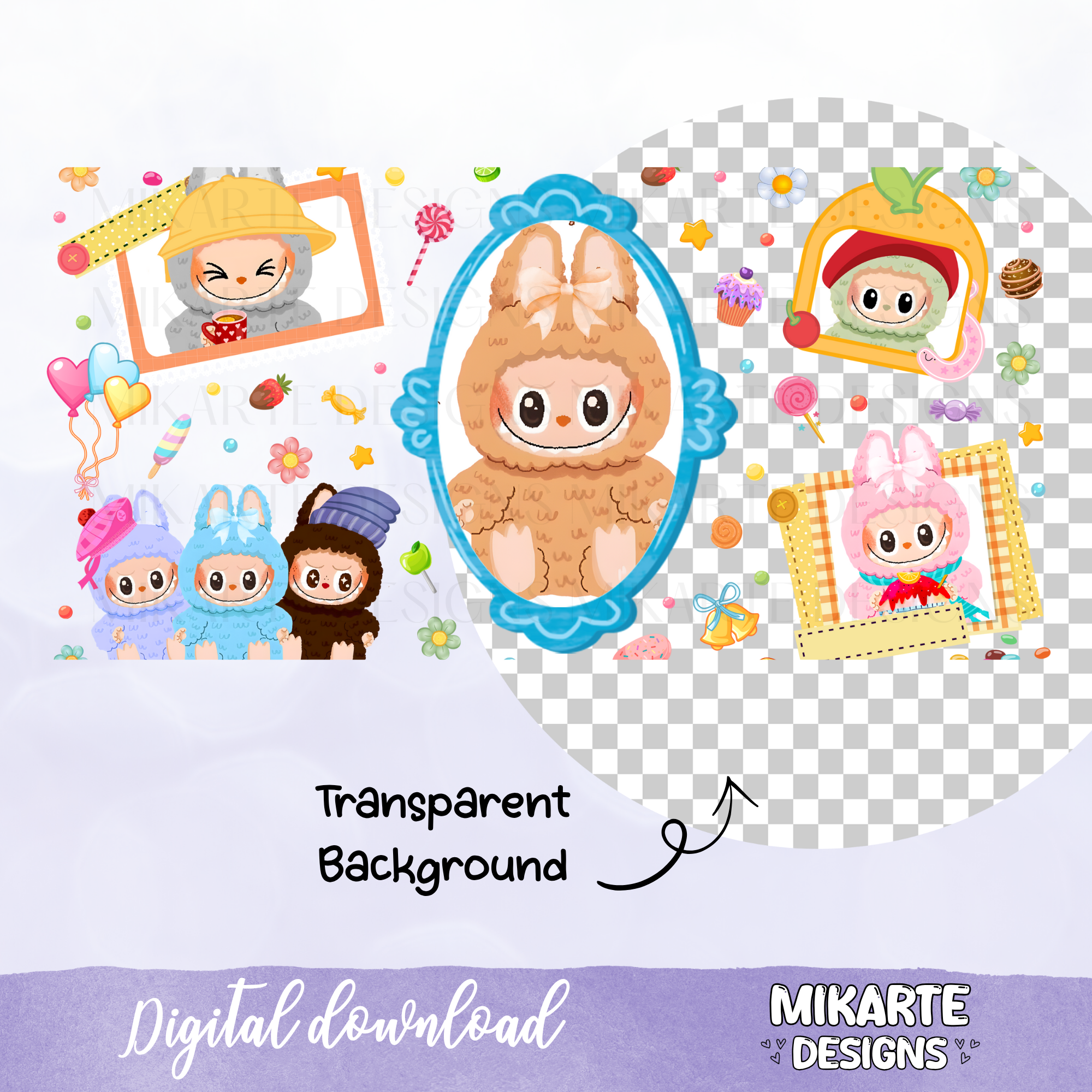Doll Characters | 16oz Glass Can PNG Digital Design