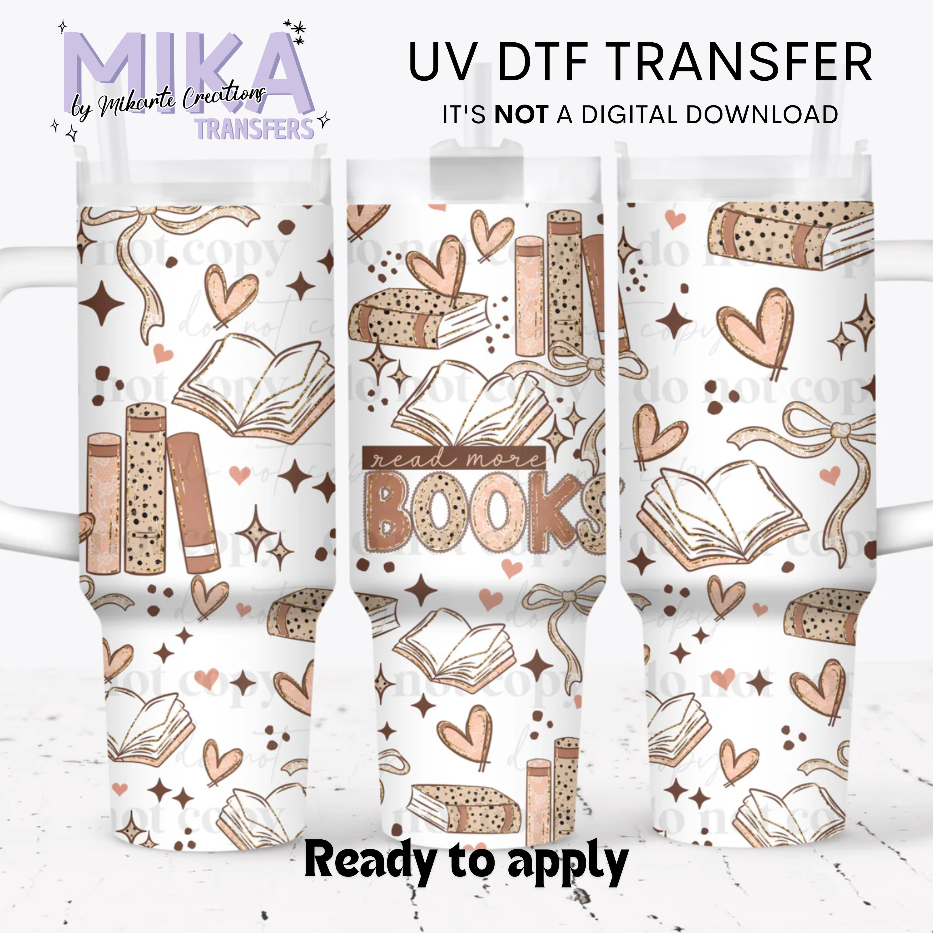 Read More Books | UV DTF 40oz Tumber