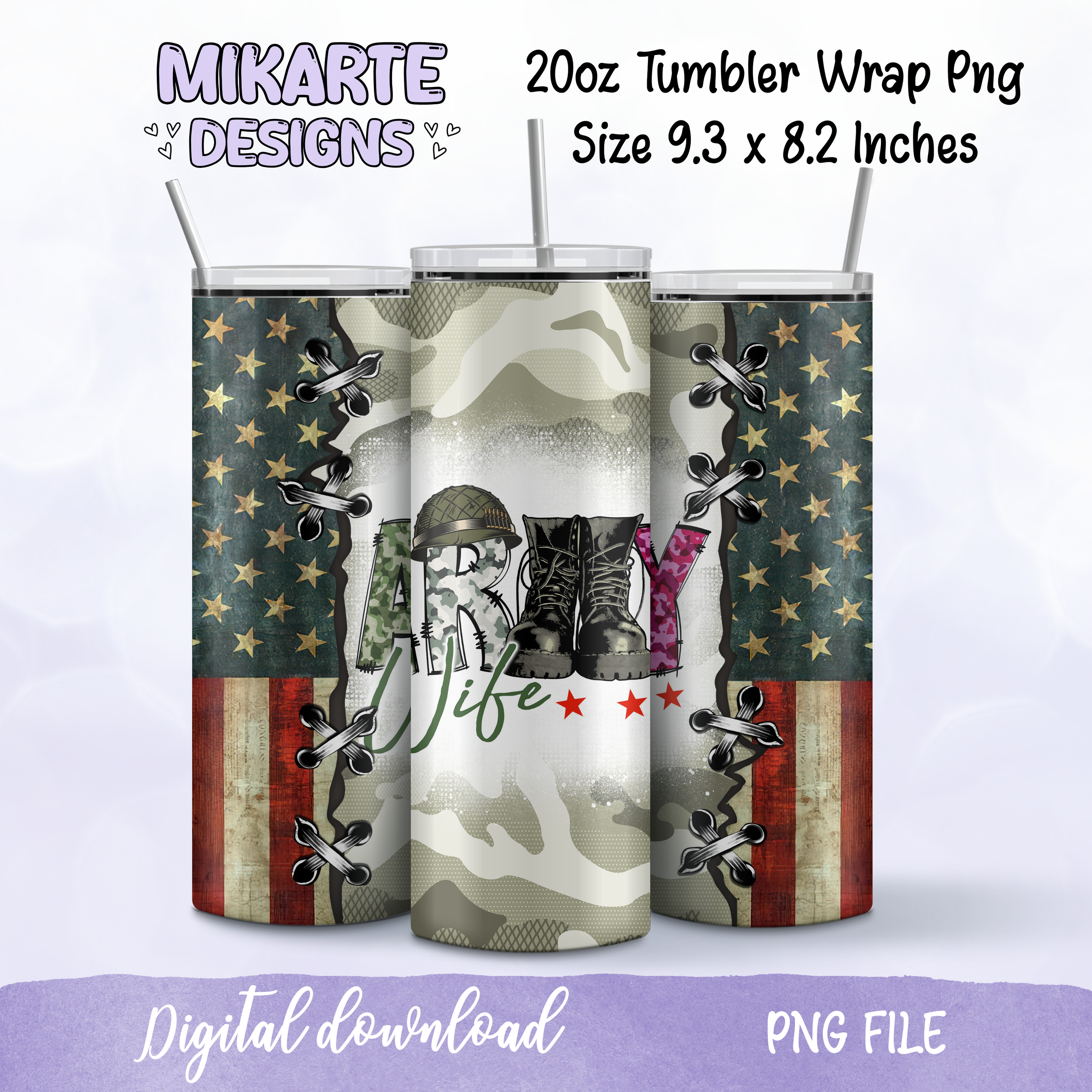 Esposa de Militar | Diseño Digital PNG para Vaso Térmico