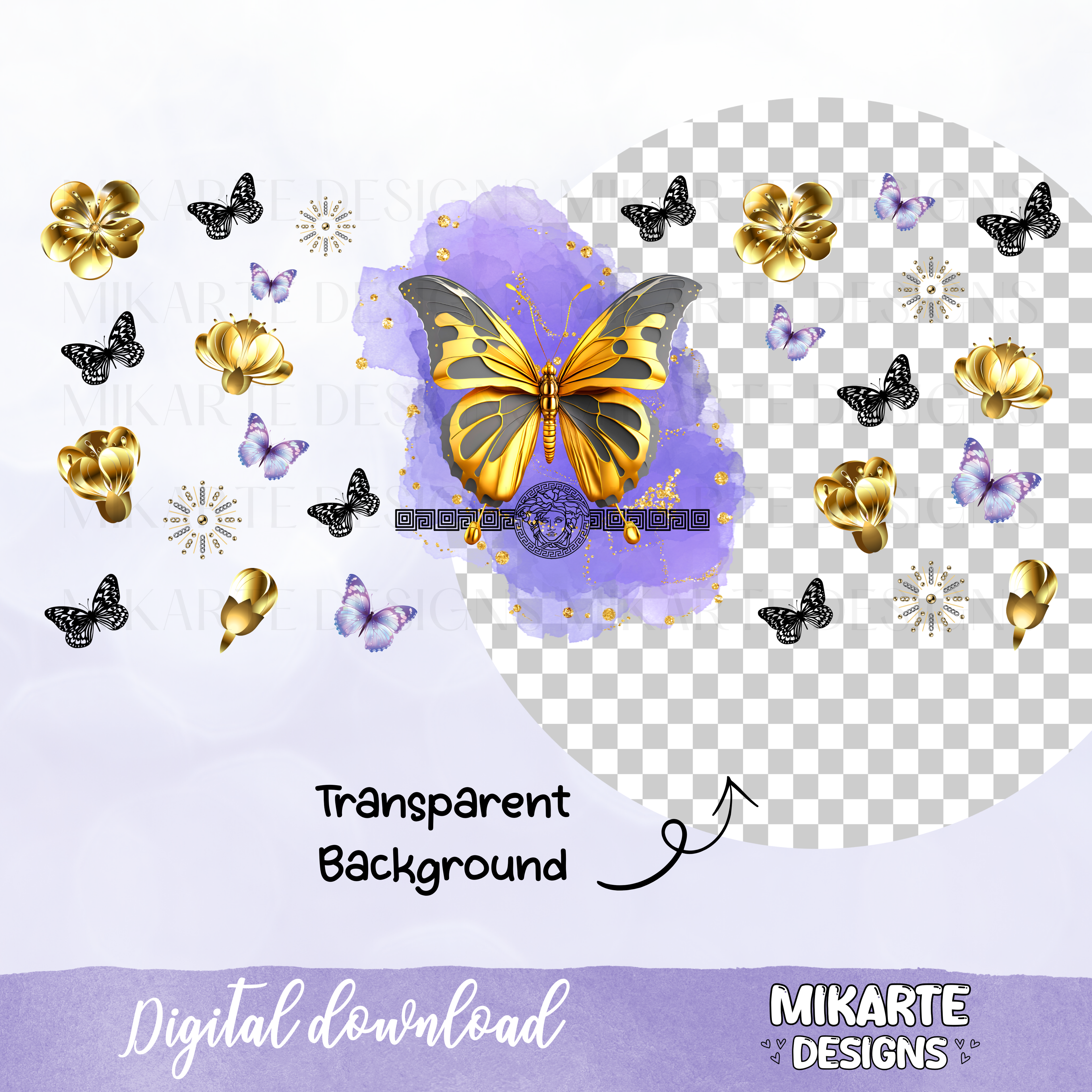 Butterflies | 16oz Glass Can PNG Digital Design