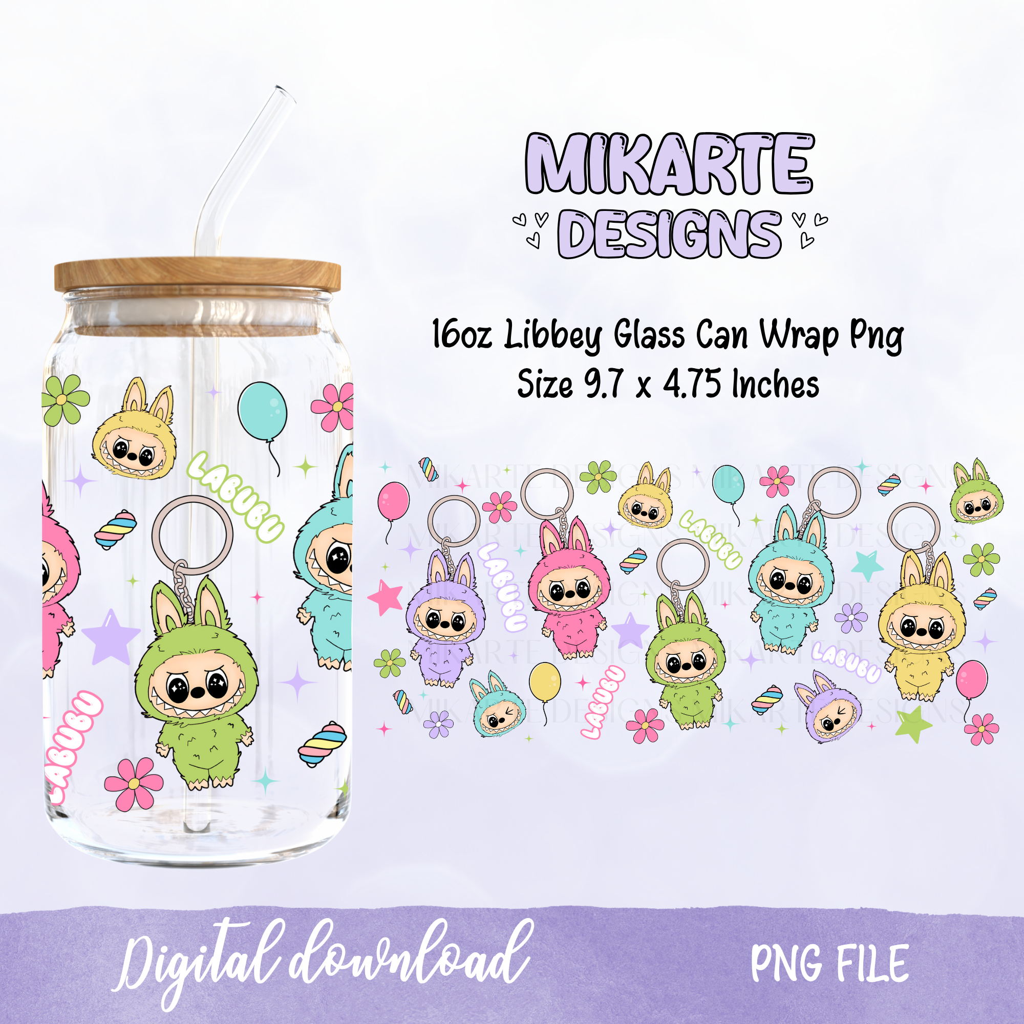 Labu | 16oz Glass Can PNG Digital Design