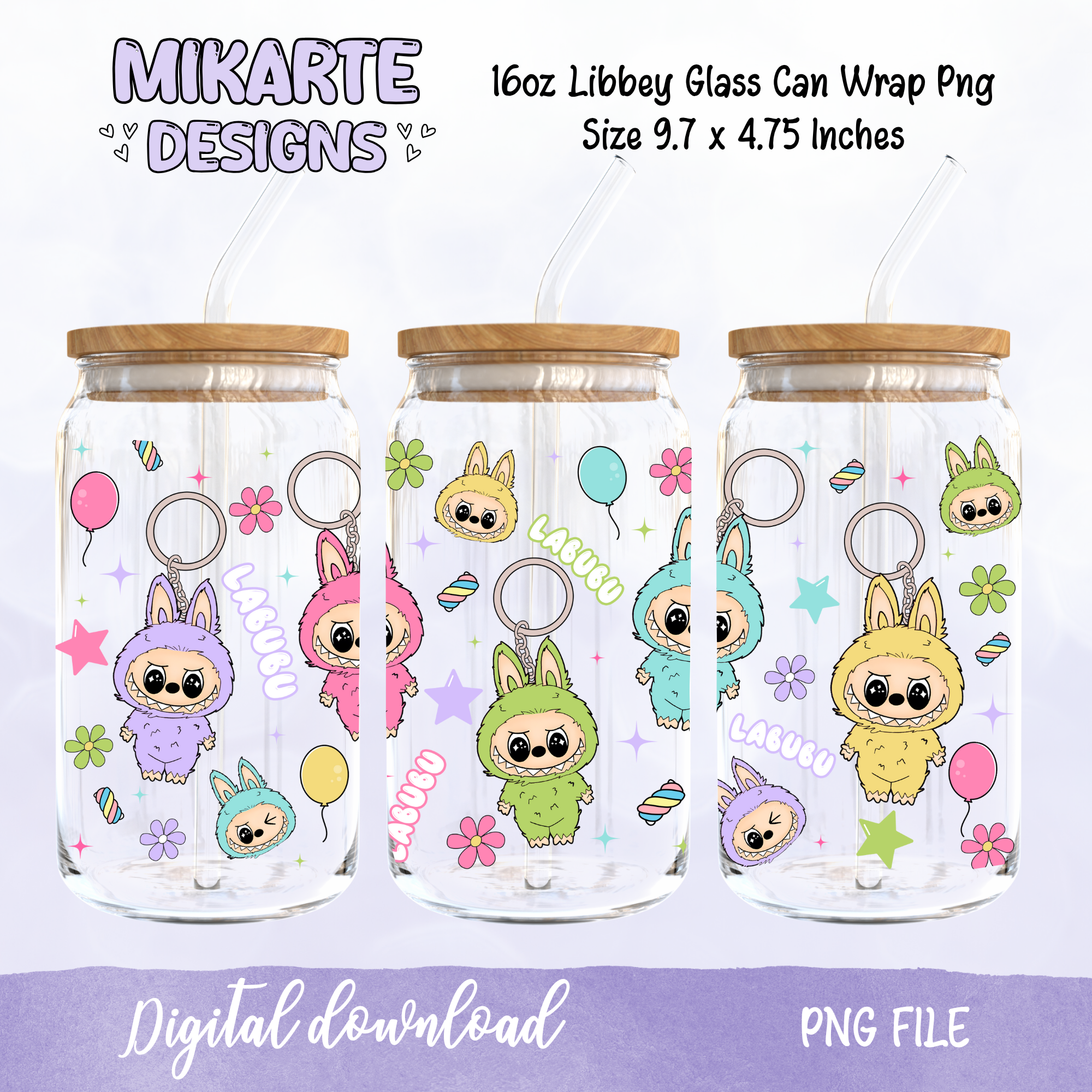 Labu | 16oz Glass Can PNG Digital Design