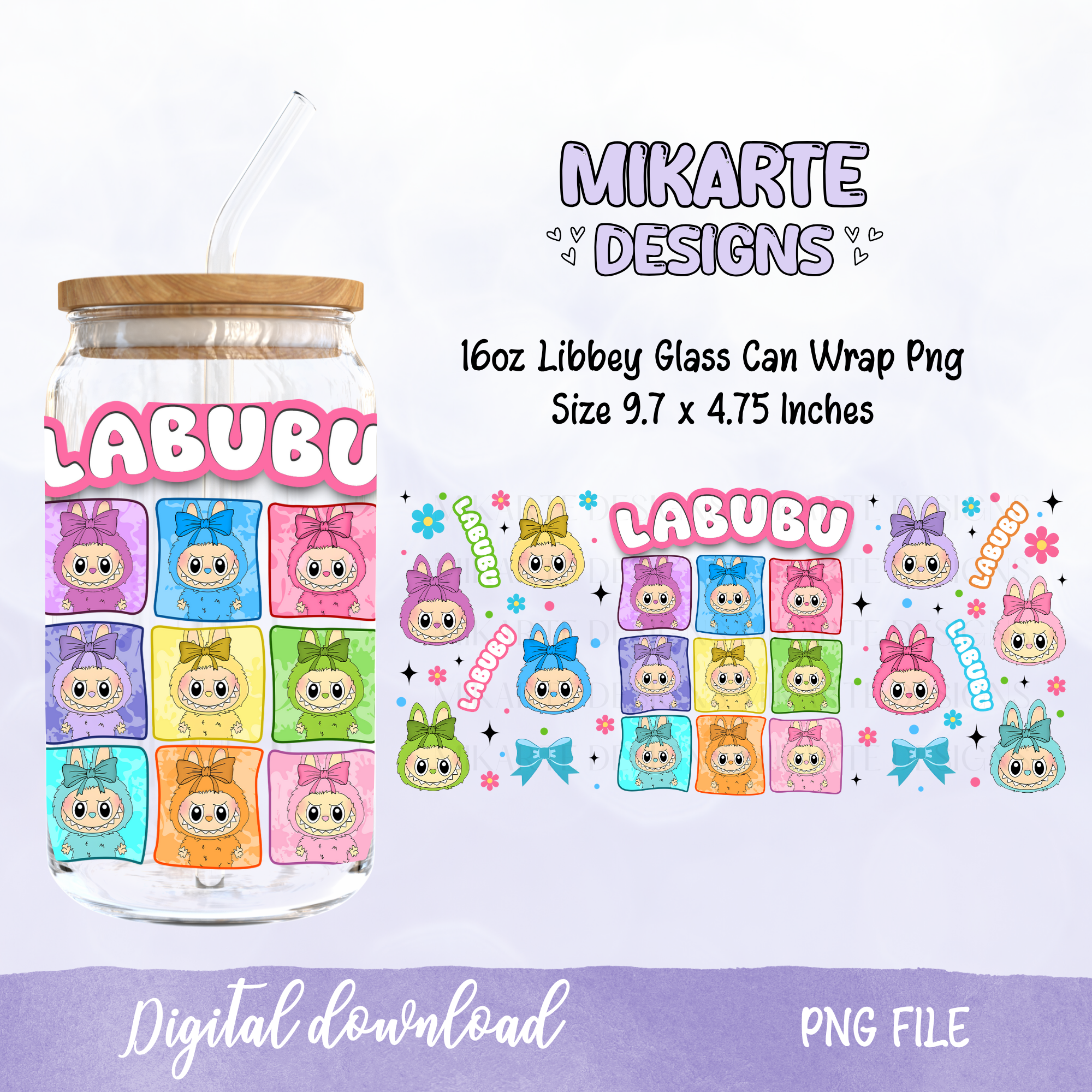 LB | 16oz Glass Can PNG Digital Design