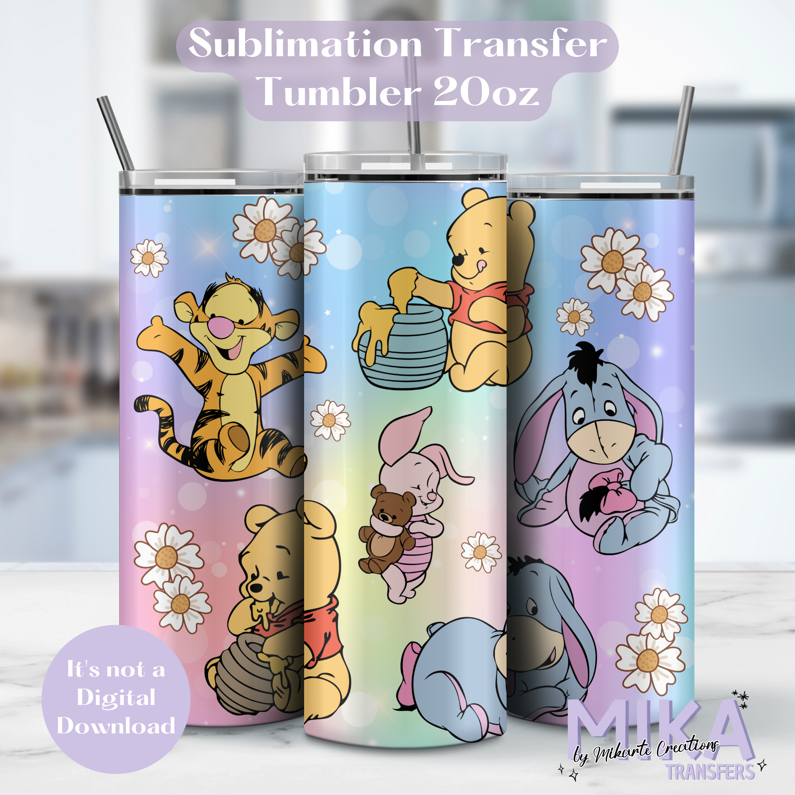 Bear Color | Tumbler Sublimation Transfer