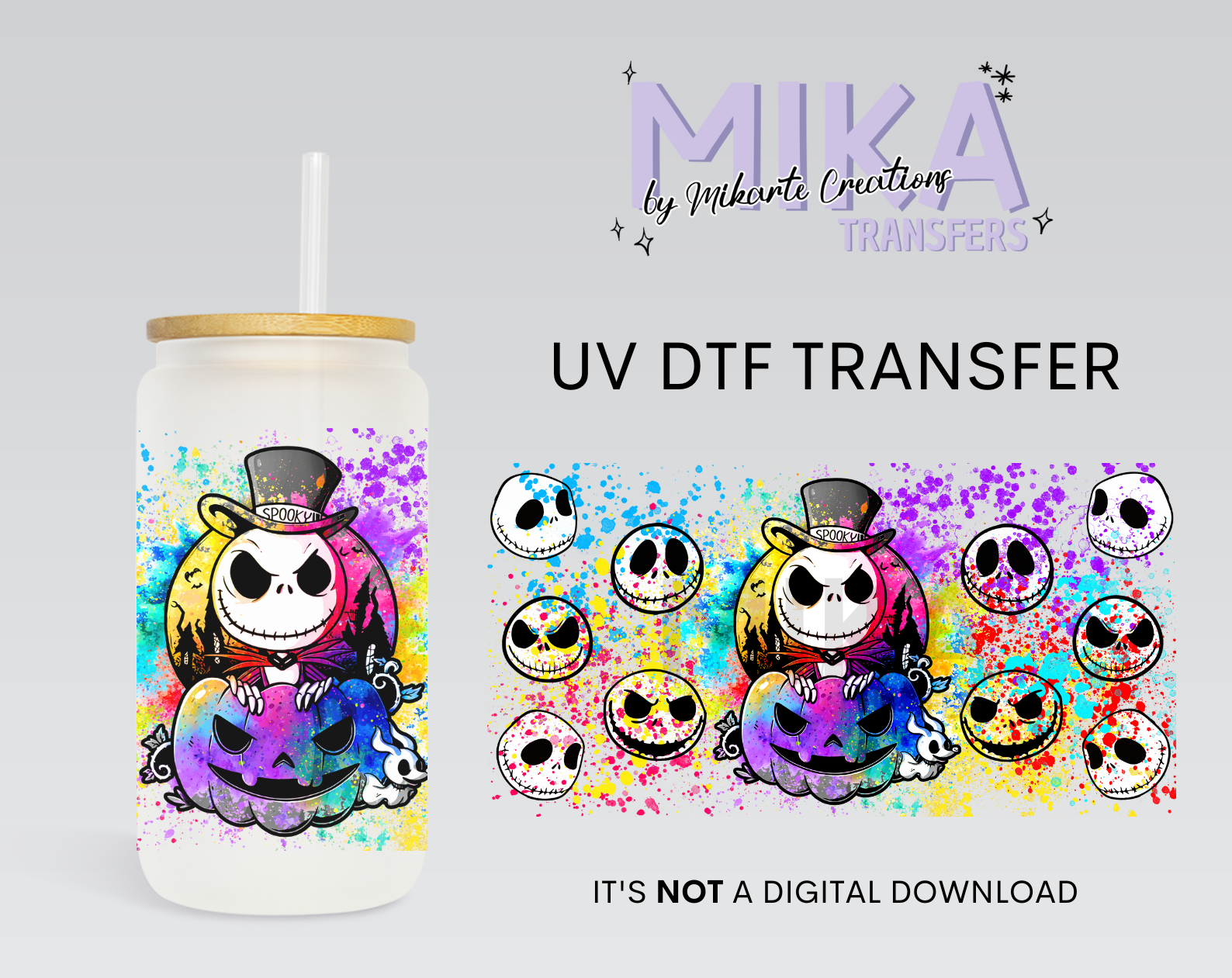 J Spooky Colorful | UV DTF Wrap
