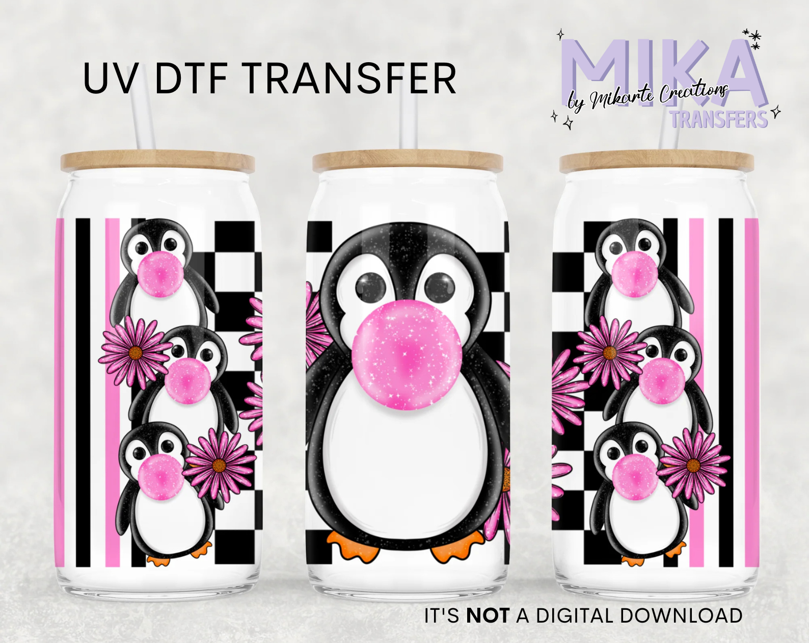 Bubble Gum Penguin | UV DTF