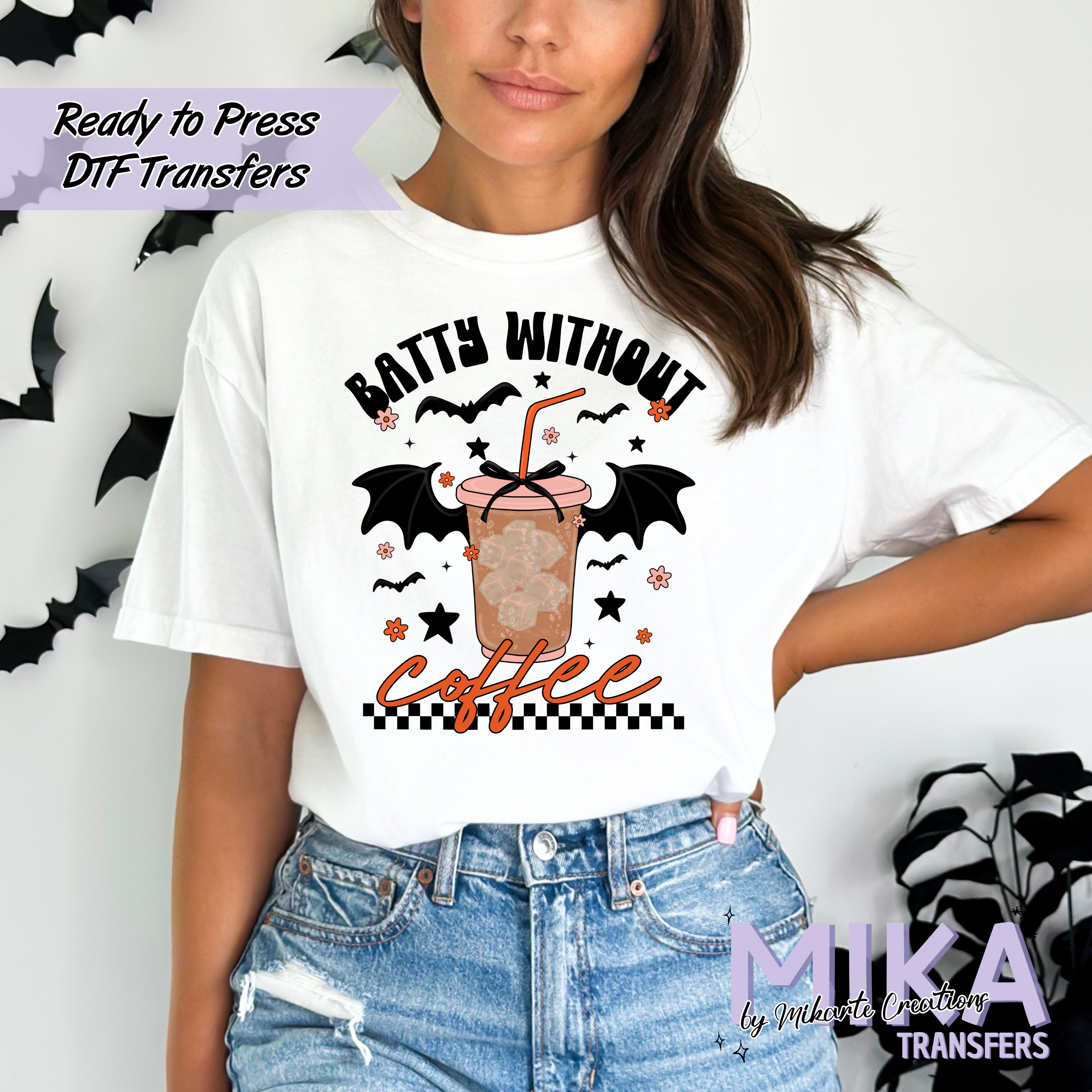 Batty Without Coffee | DTF Transfers