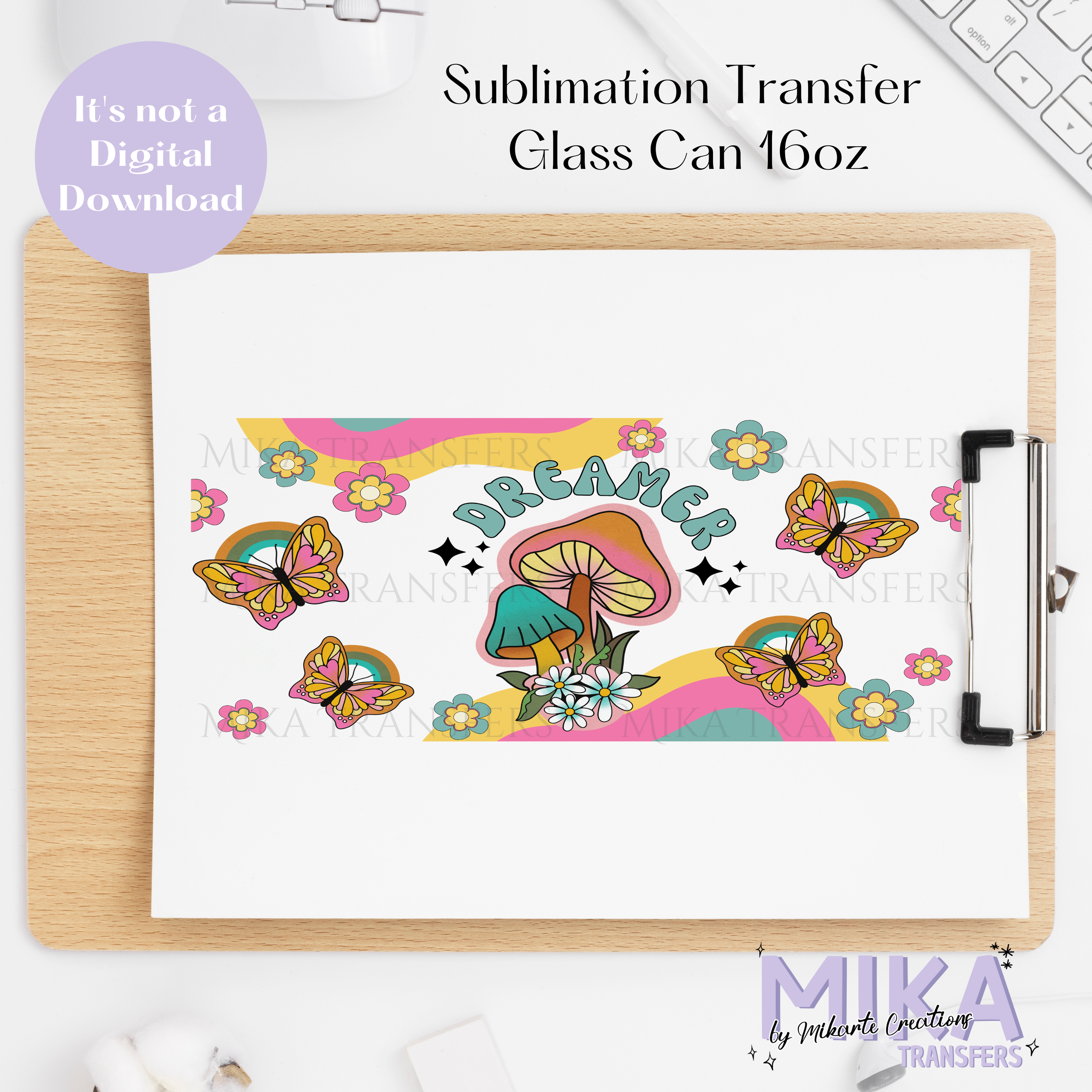 Dreamer - Glass Can Sublimation Transfer
