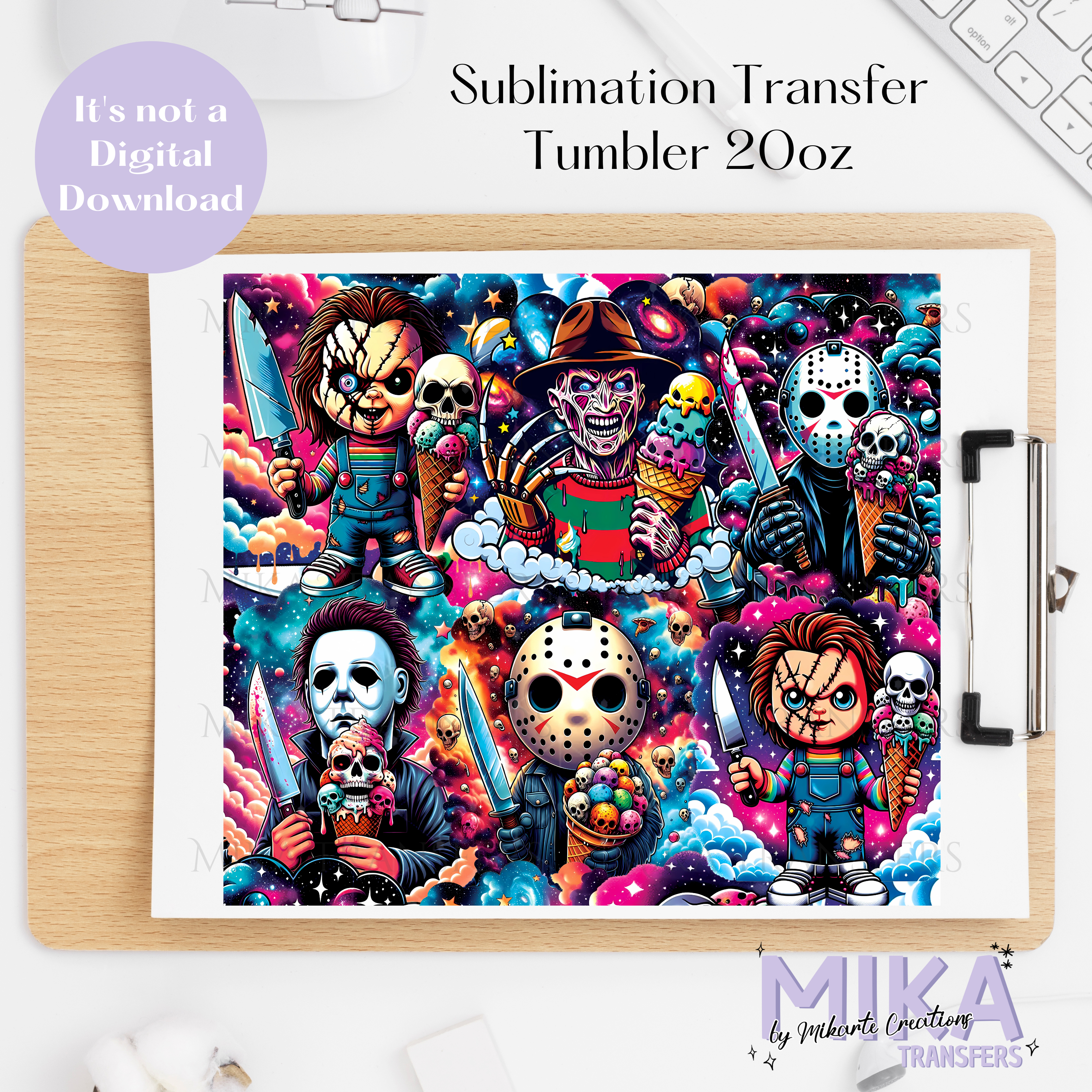 Horror Characters - Tumbler Sublimation Transfer