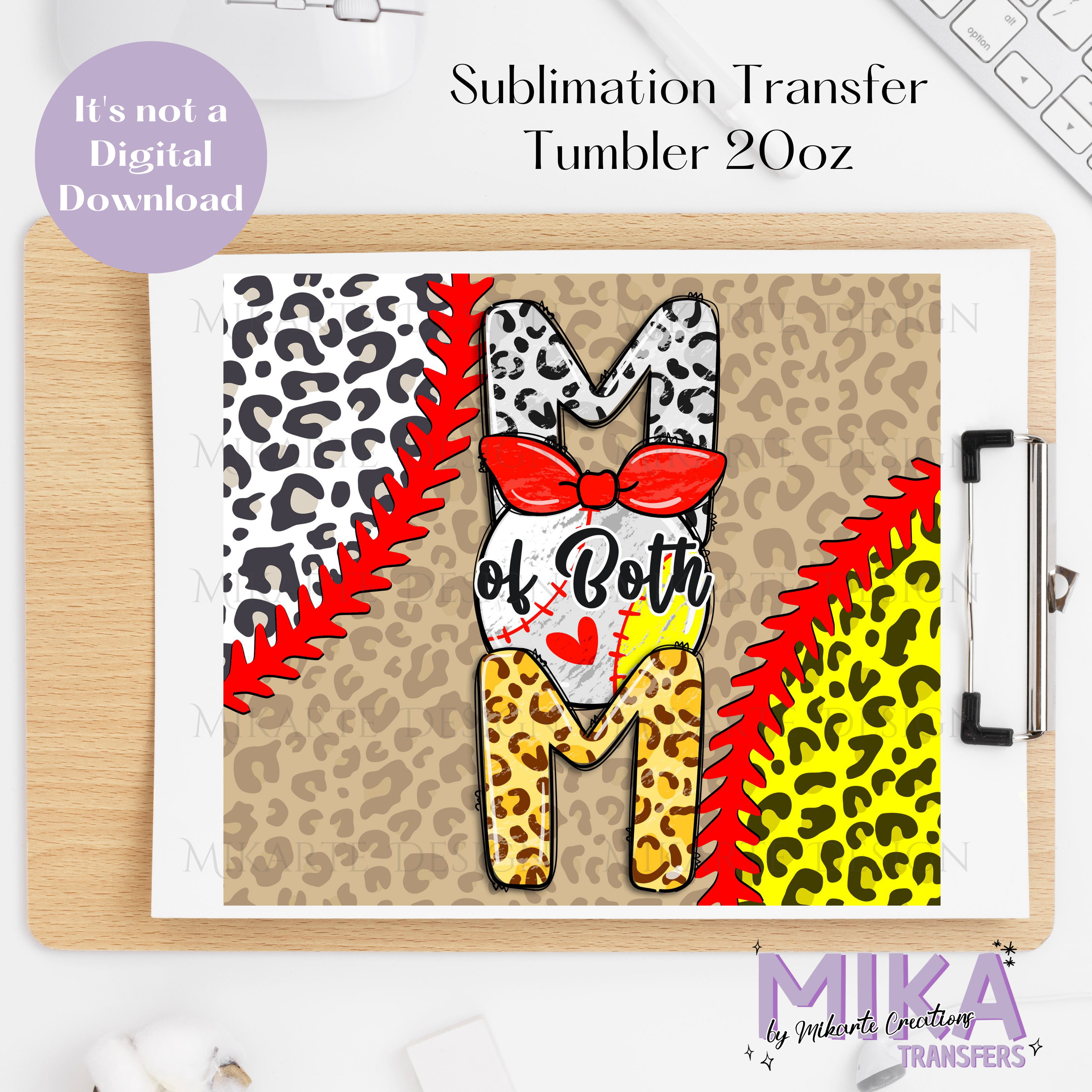 Mom of Both | Tumbler Sublimation Transfer