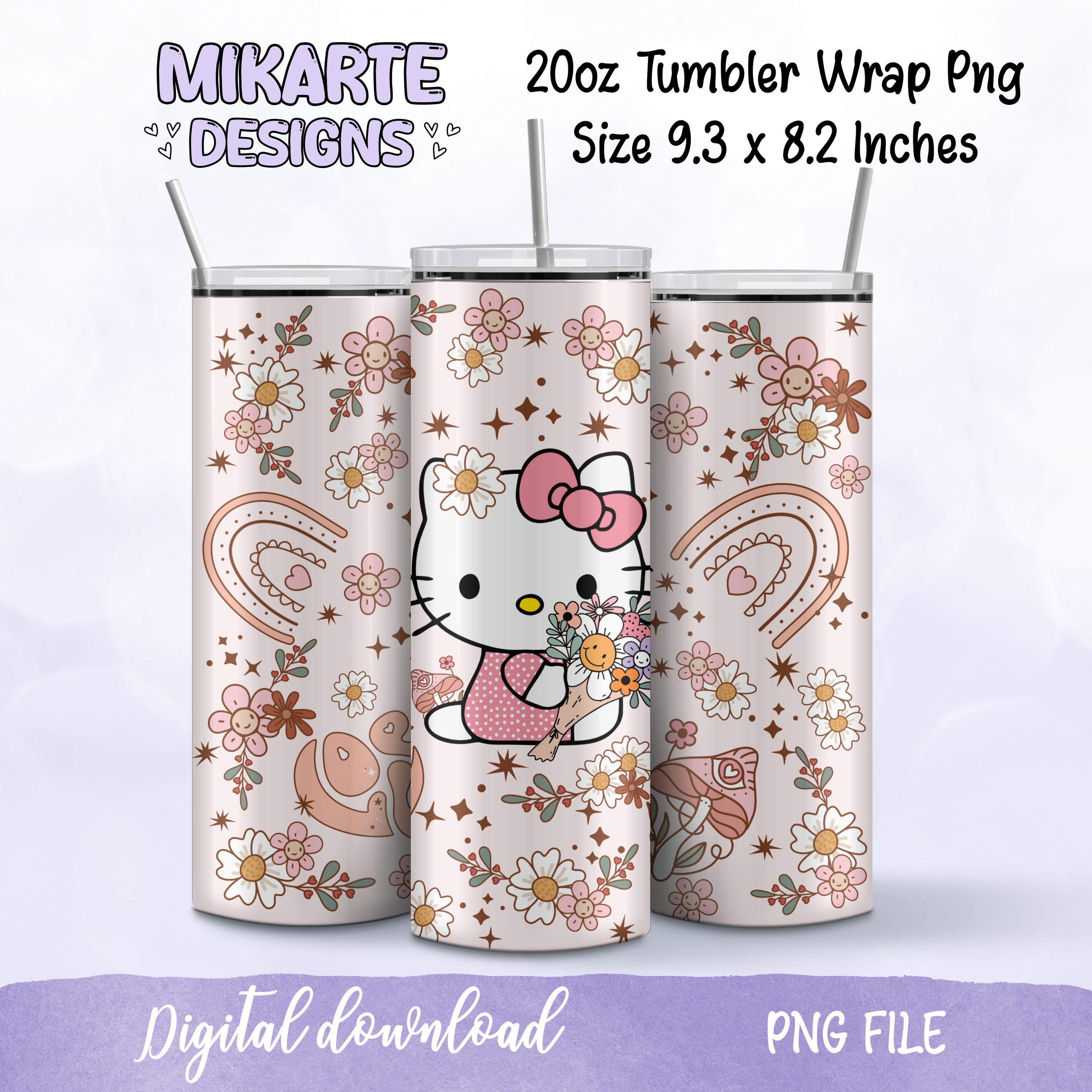 Gato Lindo | Diseño Digital PNG para Vaso Térmico