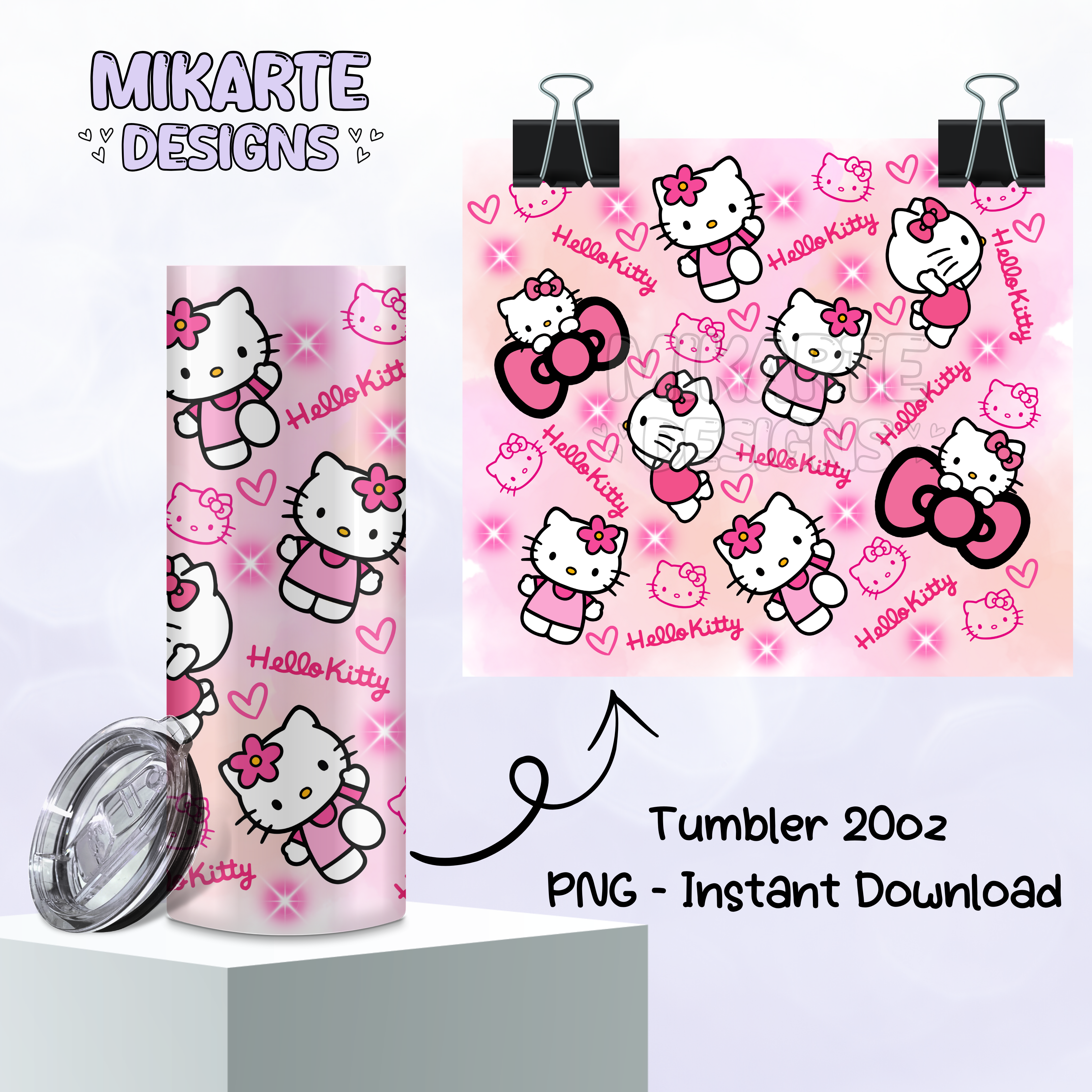 Hello Cat | Tumbler PNG Digital Design