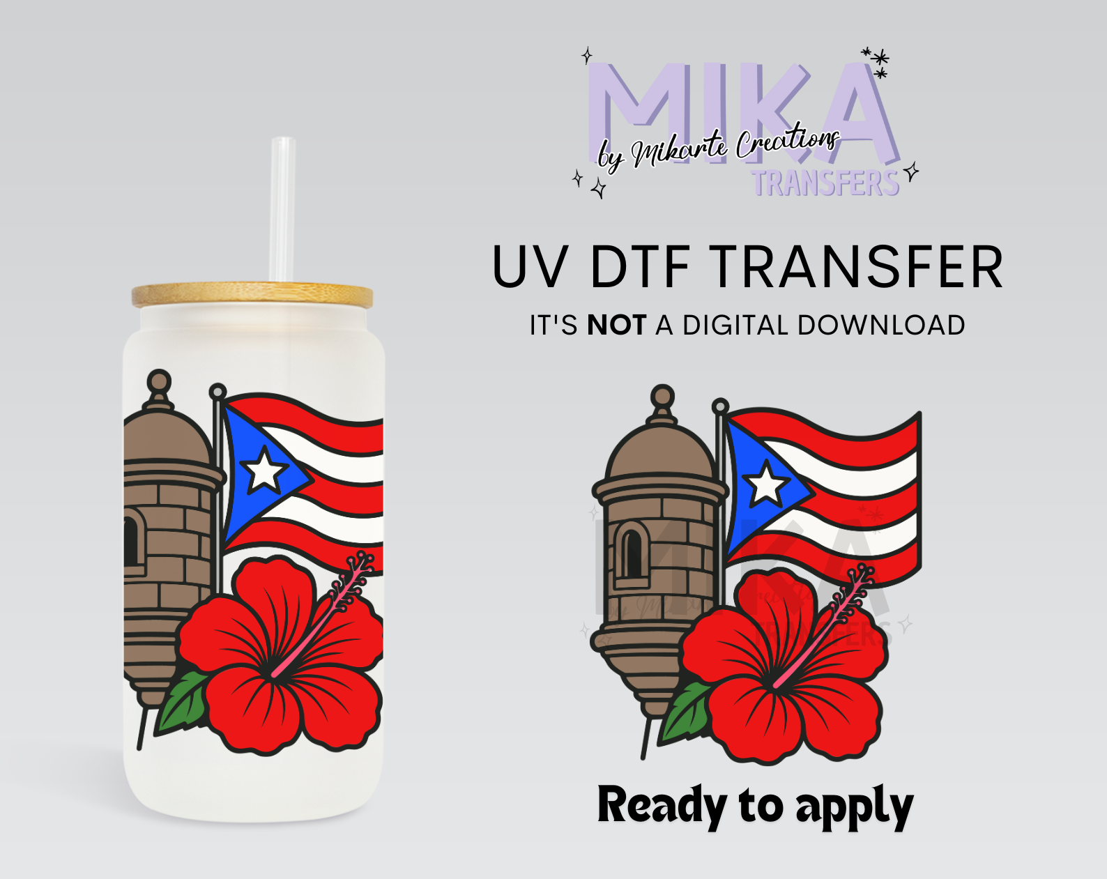PR Garita Flower | UV DTF Decal