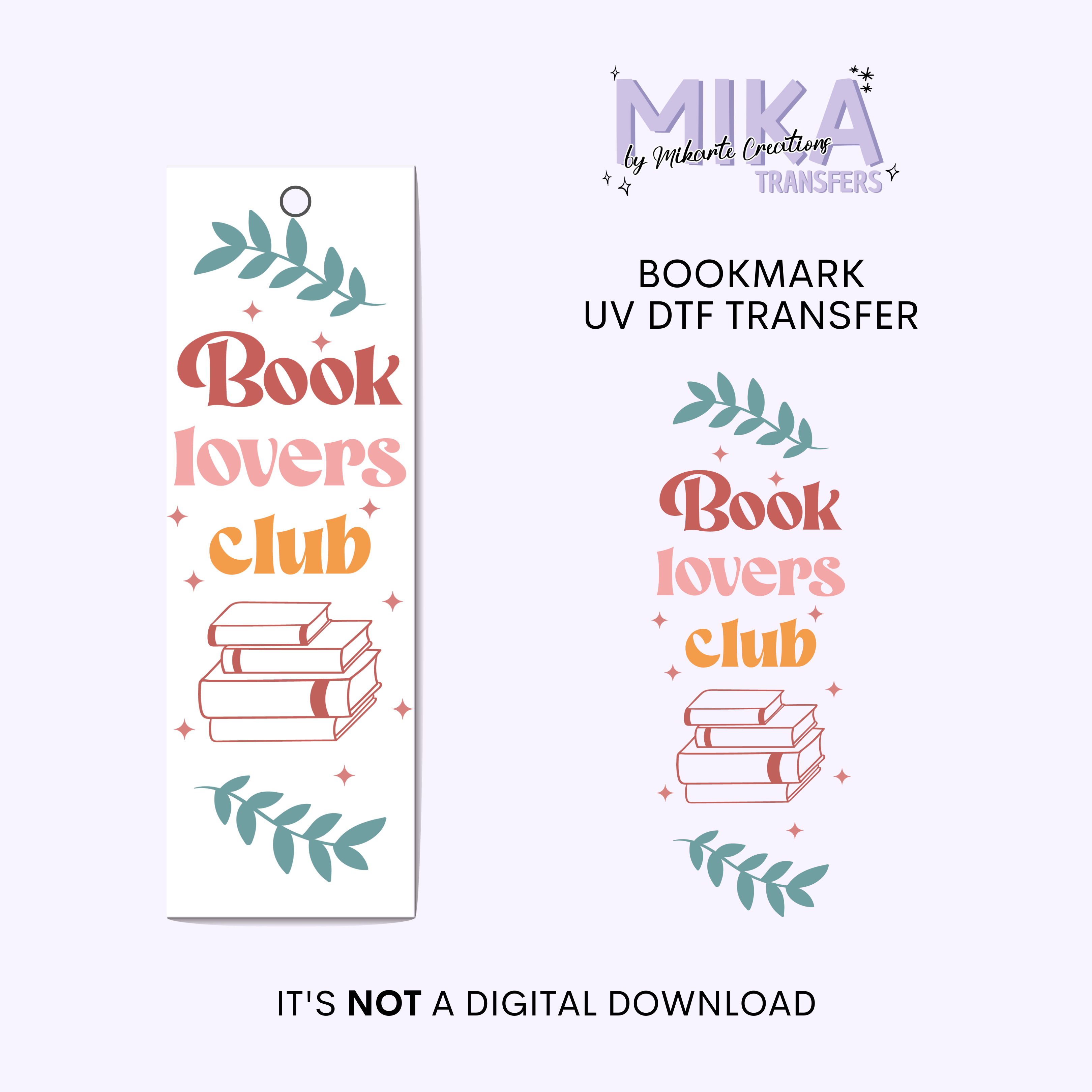 Book Lovers Club | Bookmark UV DTF