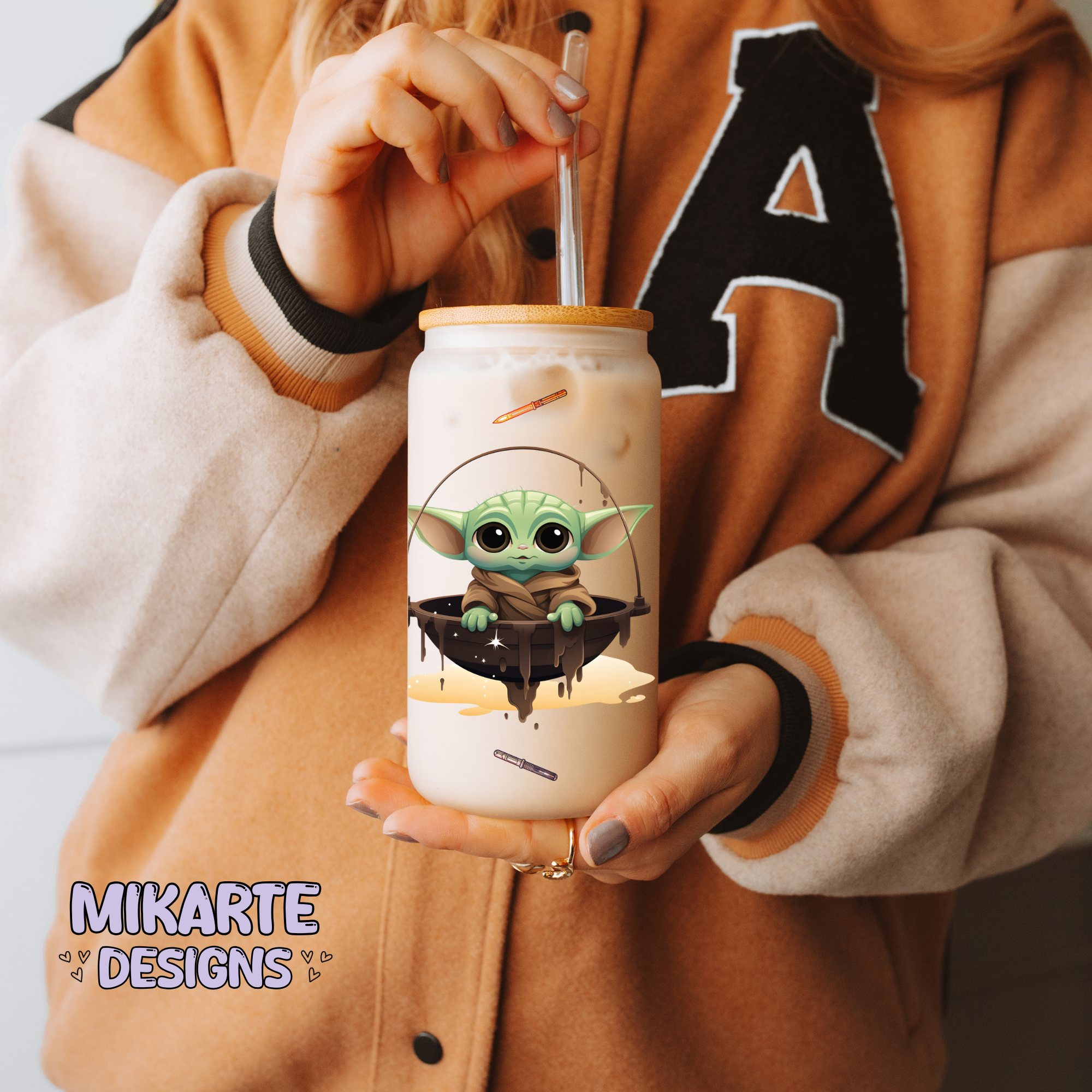 Baby Y | Diseño digital PNG de vaso de vidrio de 16oz