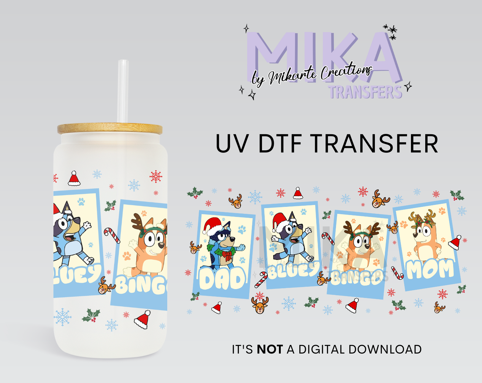 Christmas Cute Dogs | UV DTF Wrap