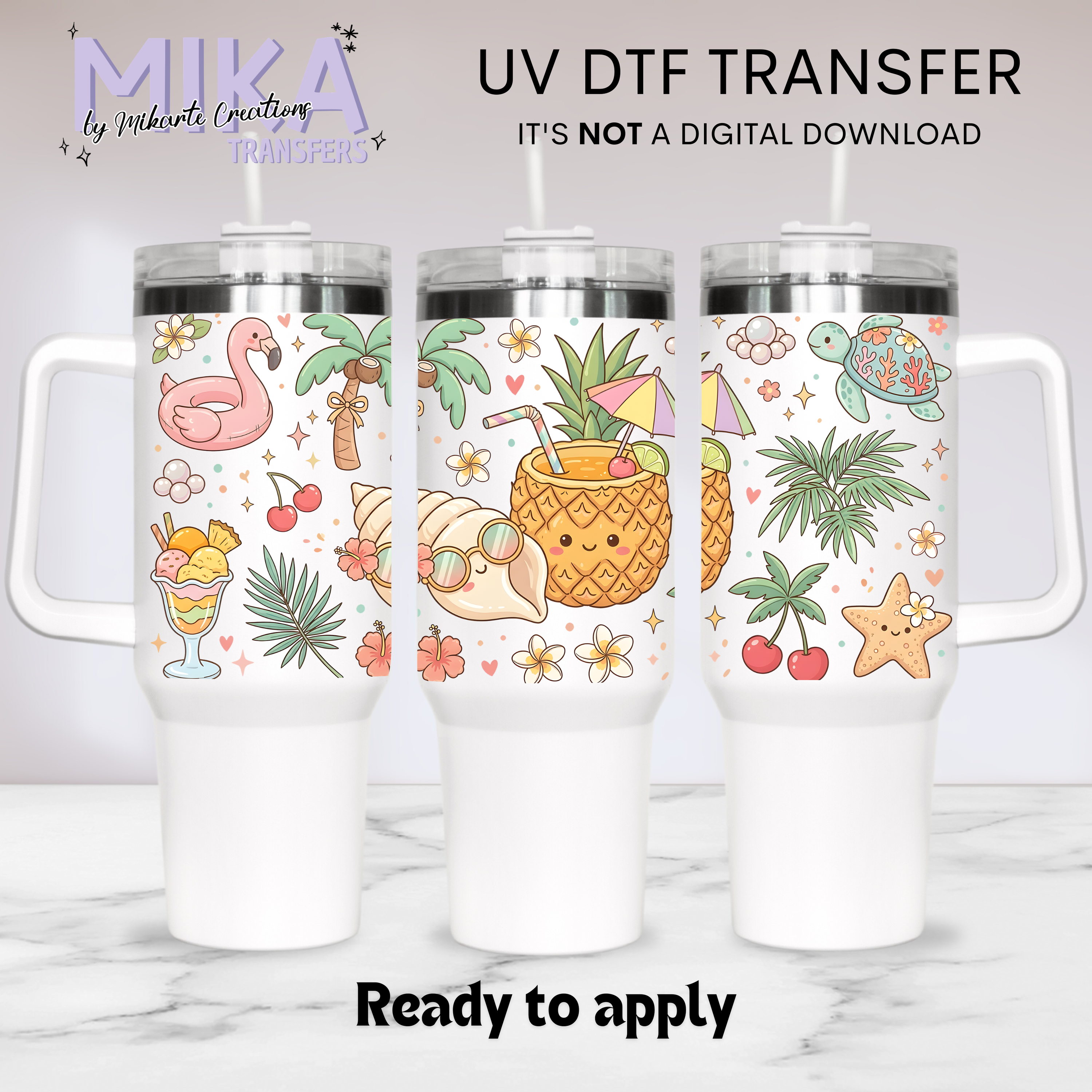 Summer Cute | UV DTF 40oz Tumber