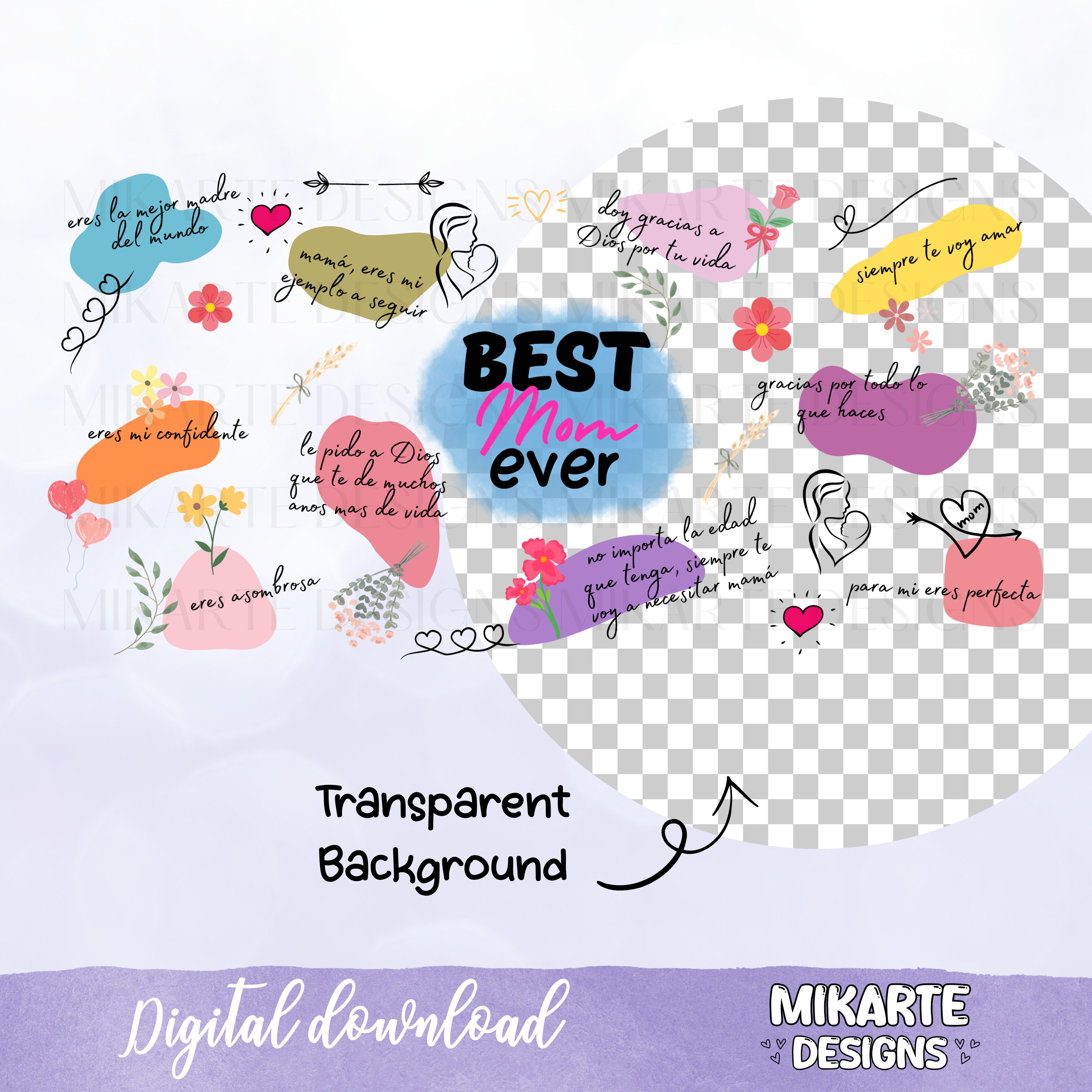 Best Mom ever | 16oz Glass Can PNG Digital Design