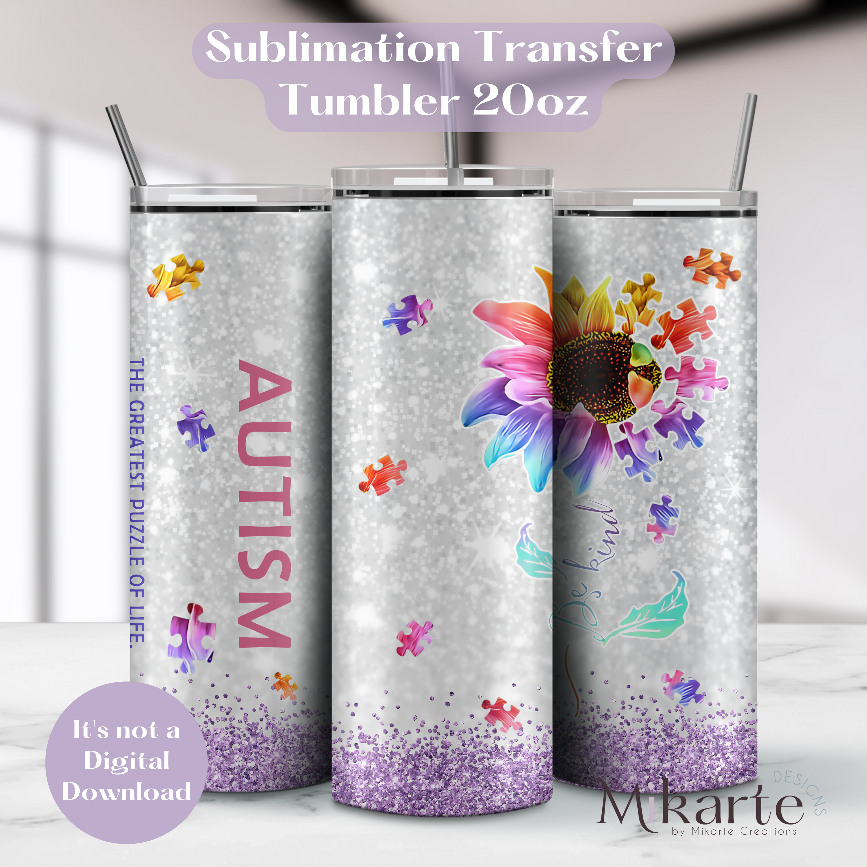 Autism - Tumbler Sublimation Transfer