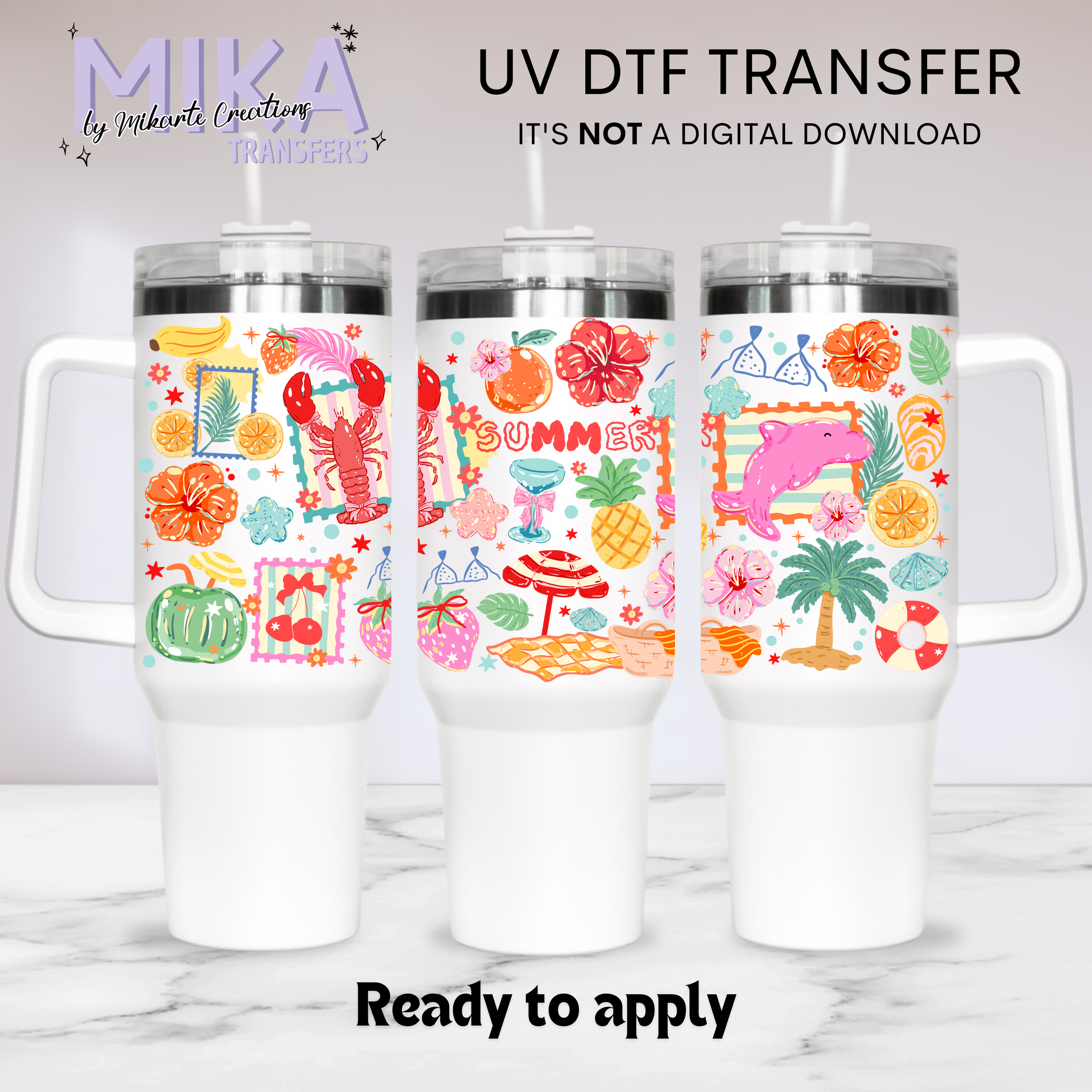 Tropical Summer | UV DTF 40oz Tumber
