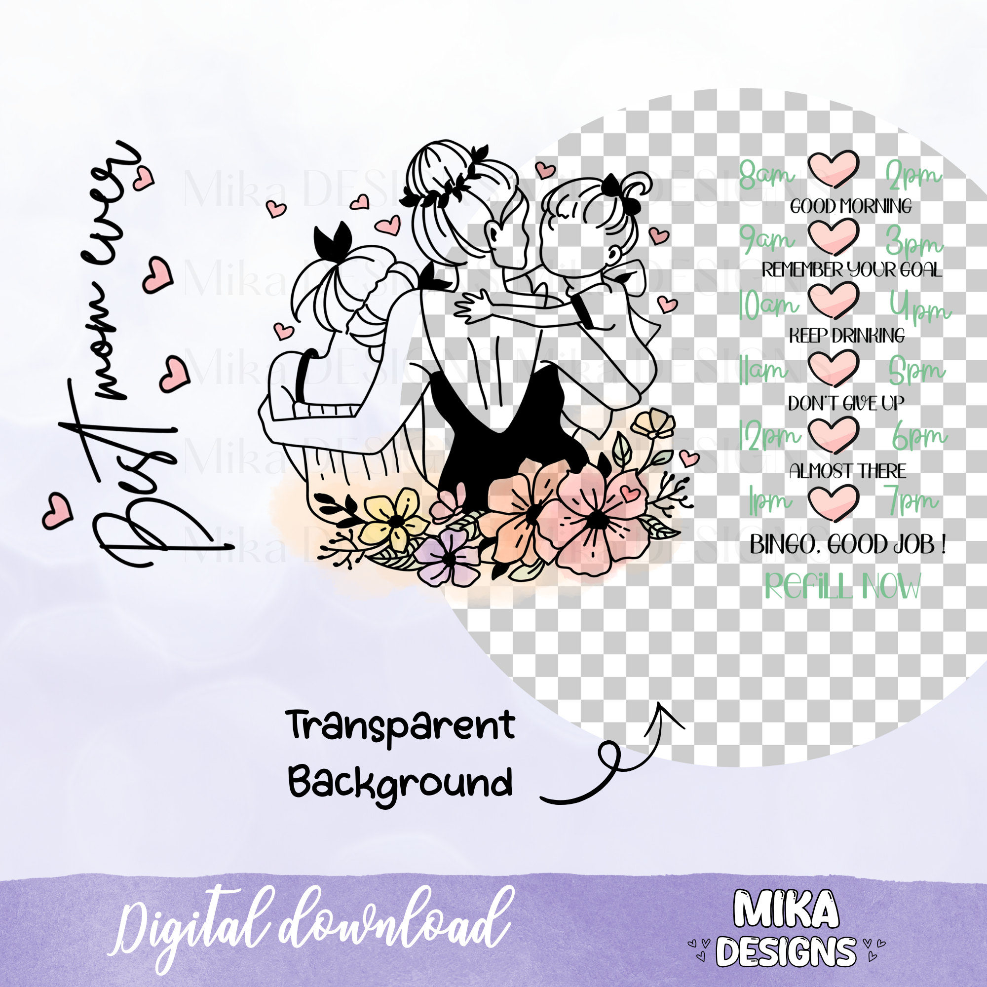 Best mom Ever | 16oz Glass Can PNG Digital Design