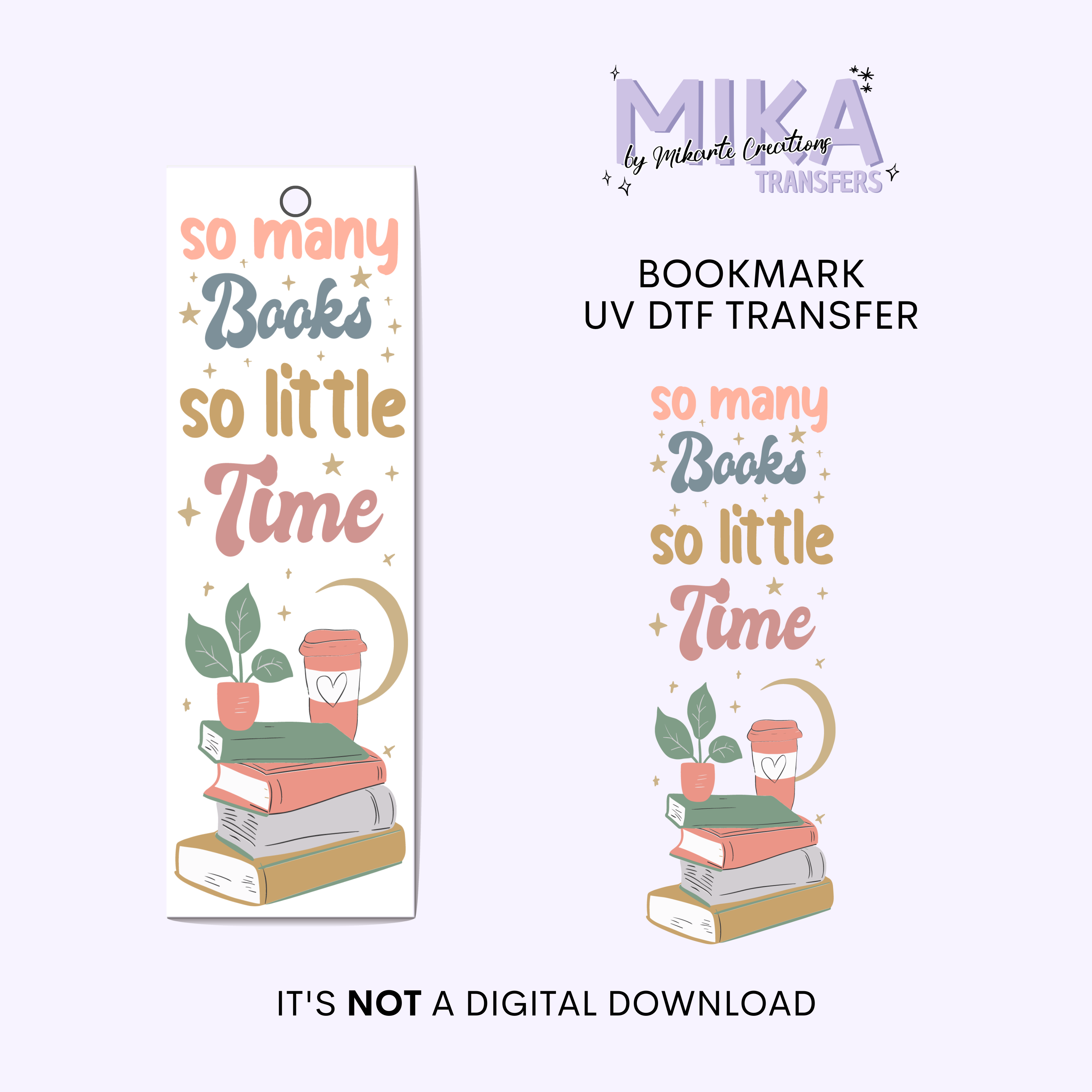 So many books so little tune | Bookmark UV DTF