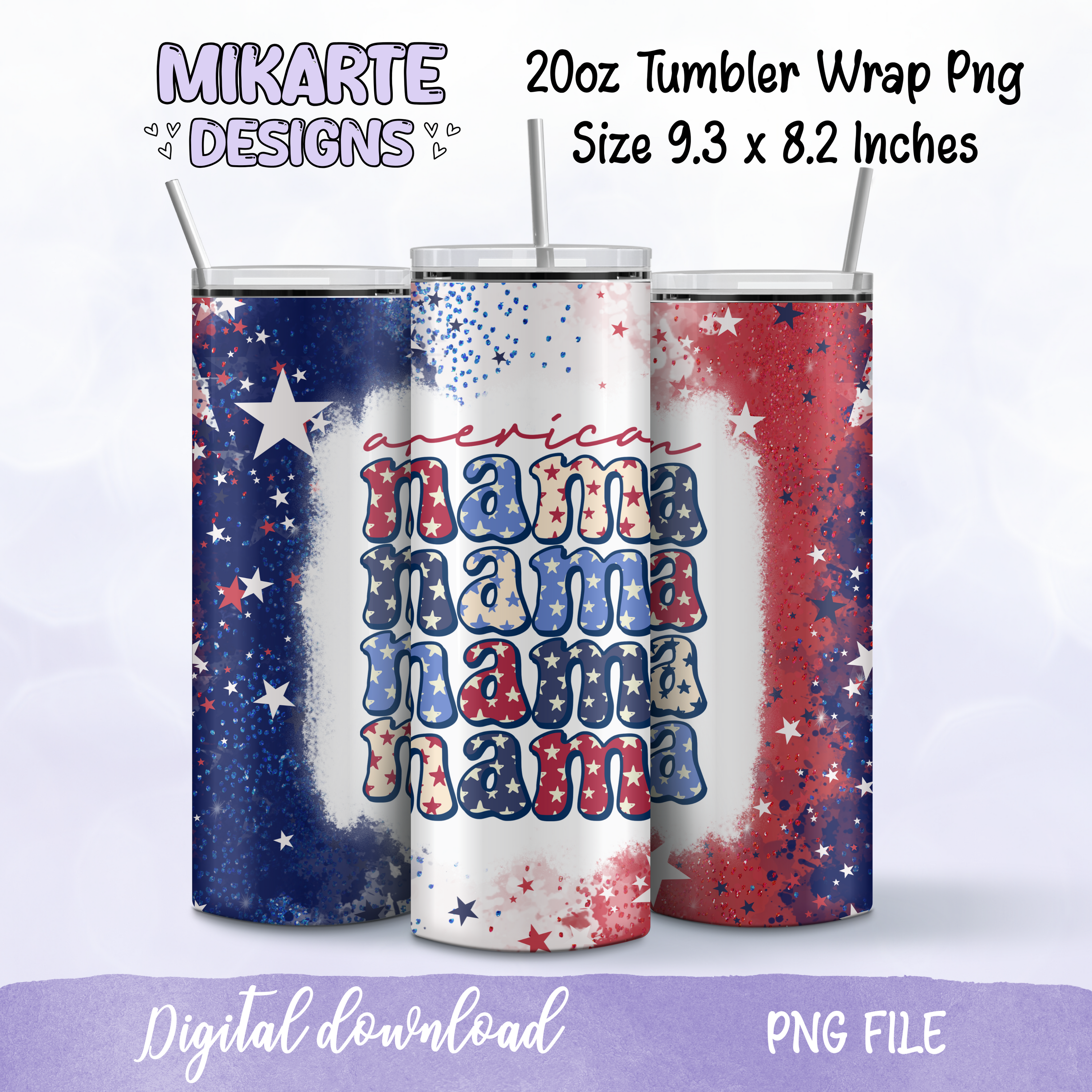 Mamá Americana | Diseño Digital PNG para Vaso