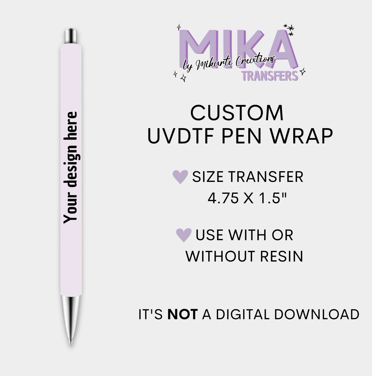 Custom UVDTF Pen Wrap