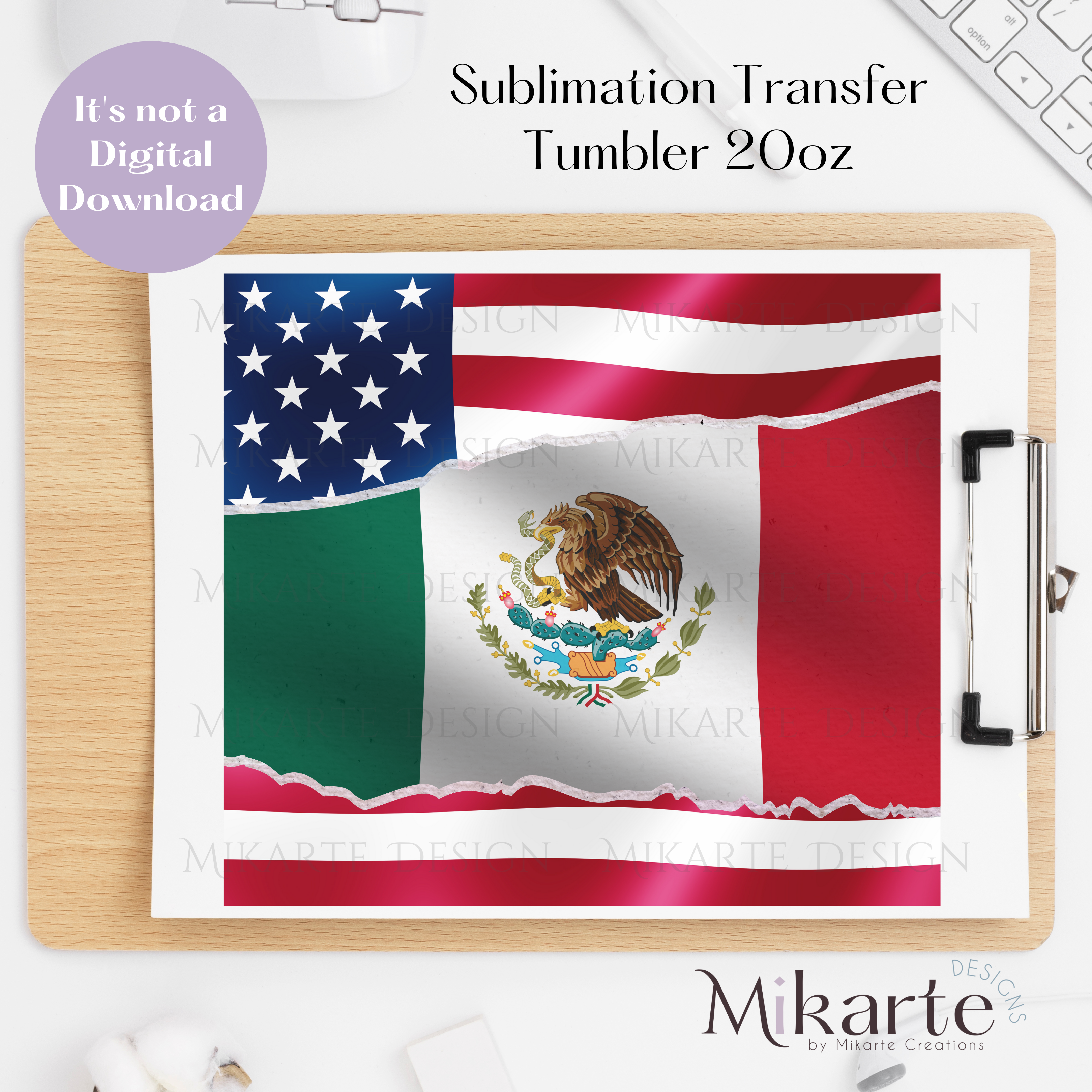 Mexico & USA - Tumbler Sublimation Transfer