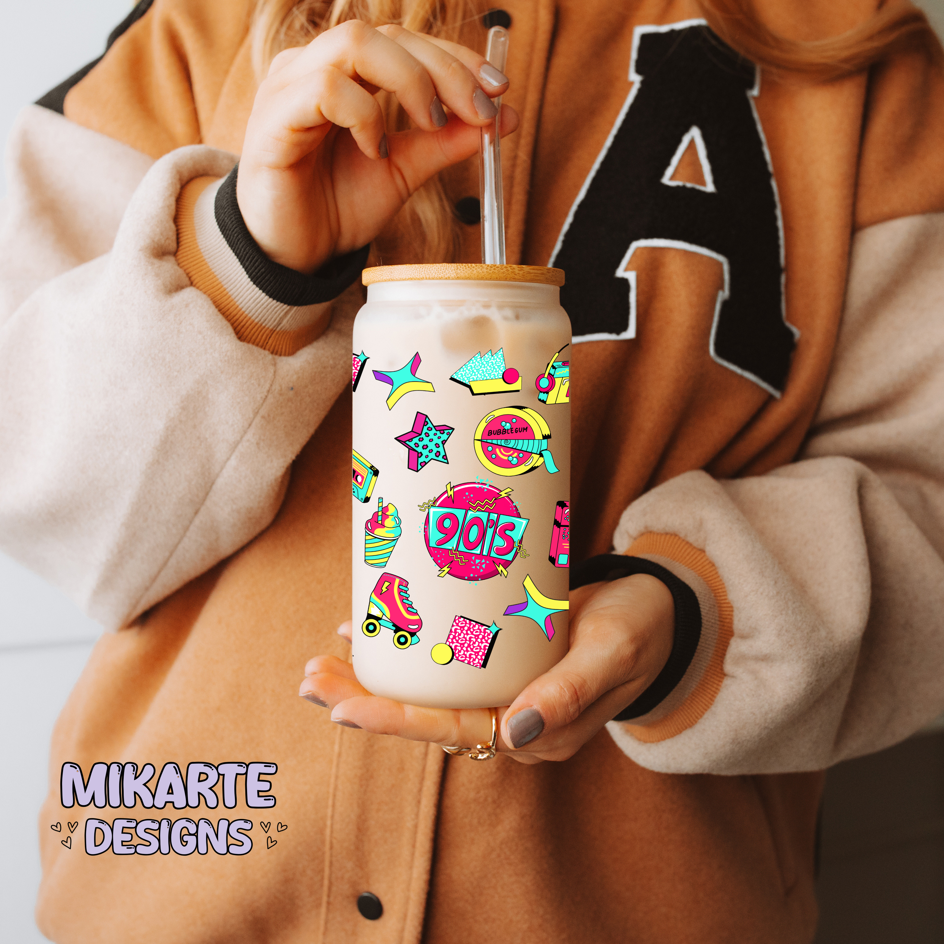 Retro de los 90 | Diseño digital PNG para vaso de 16oz