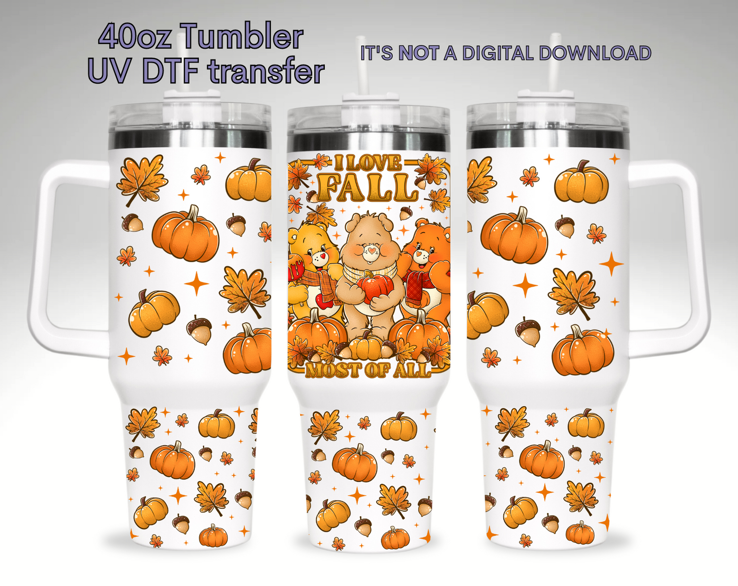 Fall Bears | UV DTF 40oz Tumber