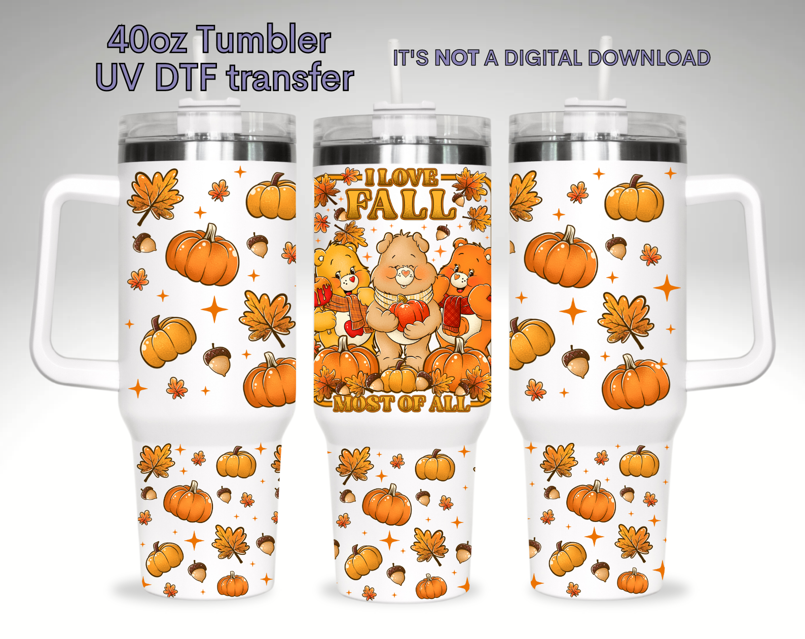 Fall Bears | UV DTF 40oz Tumber