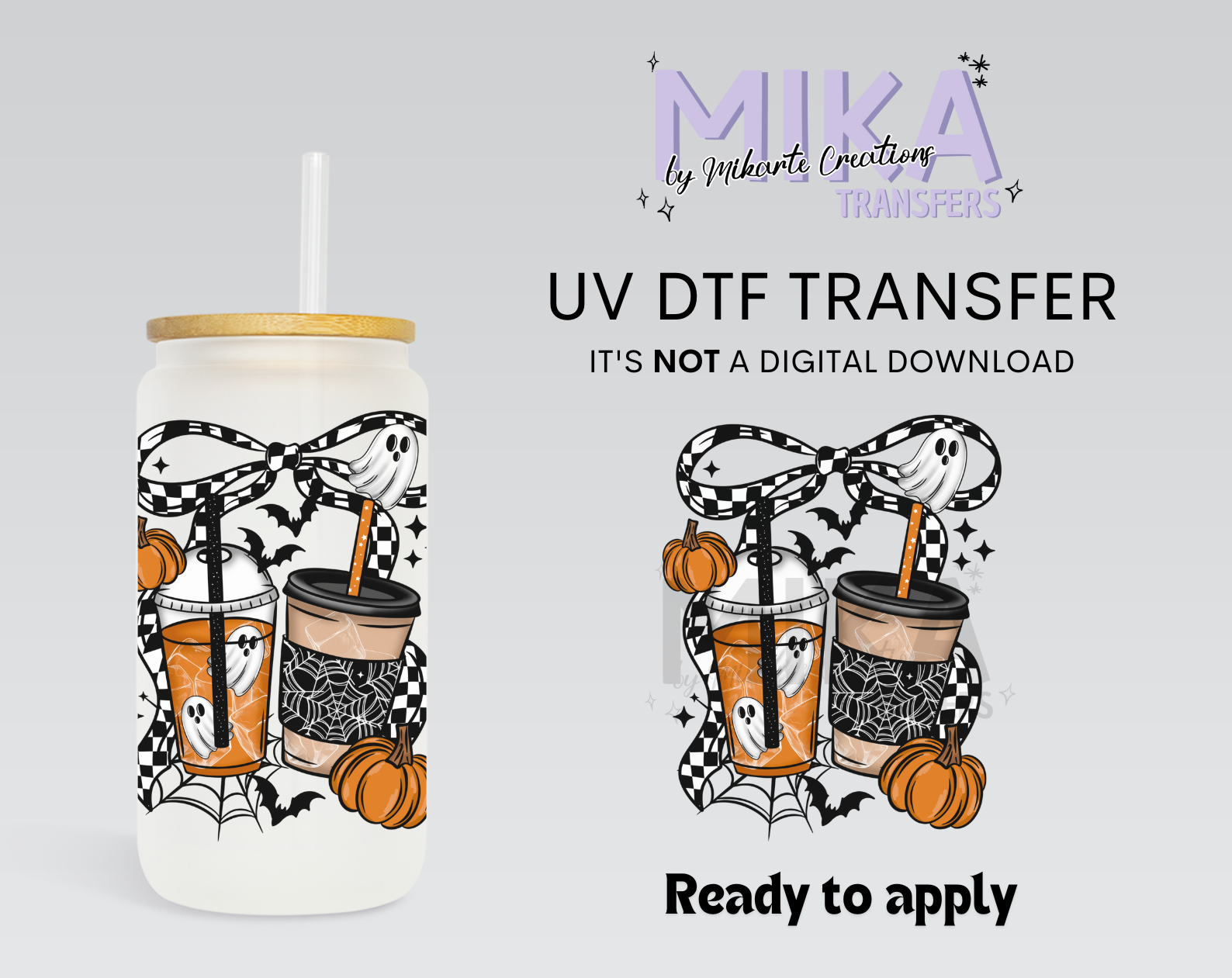 Halloween Coffee Bow | UV DTF Decal