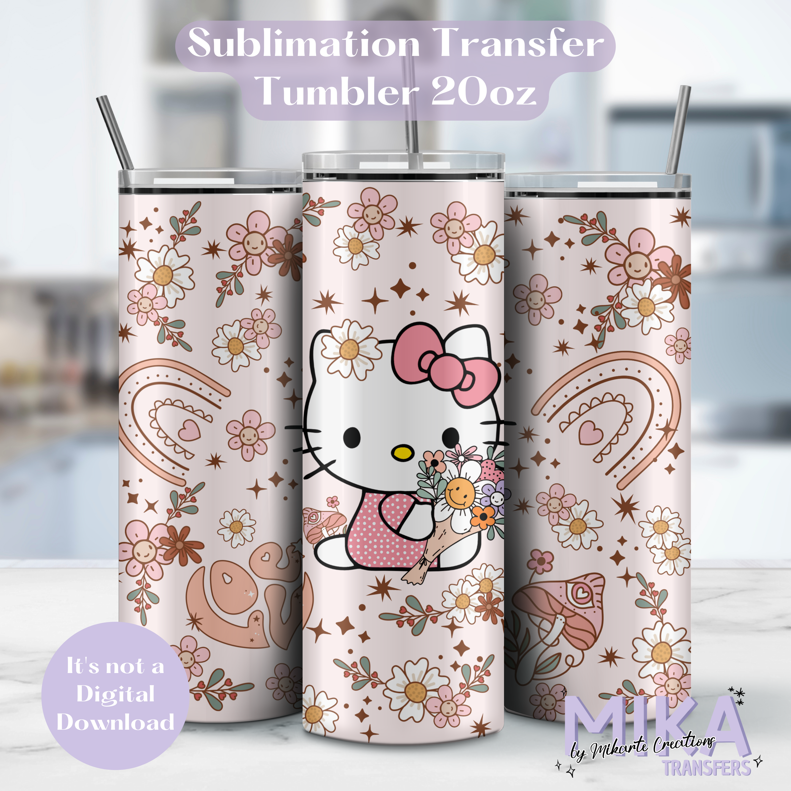 Pink Kat | Tumbler Sublimation Transfer