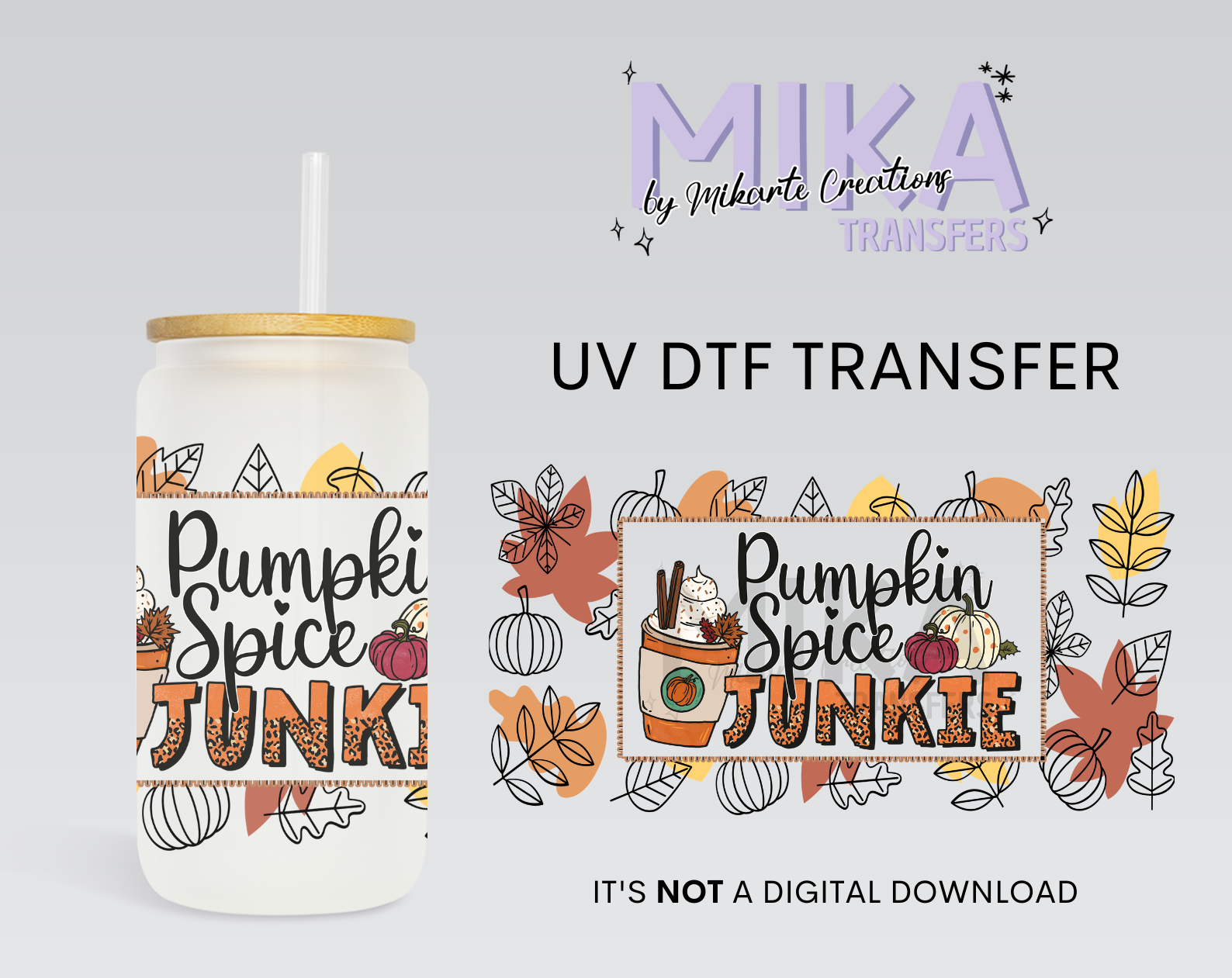 Pumpkin Spice Junkie | UV DTF Wrap