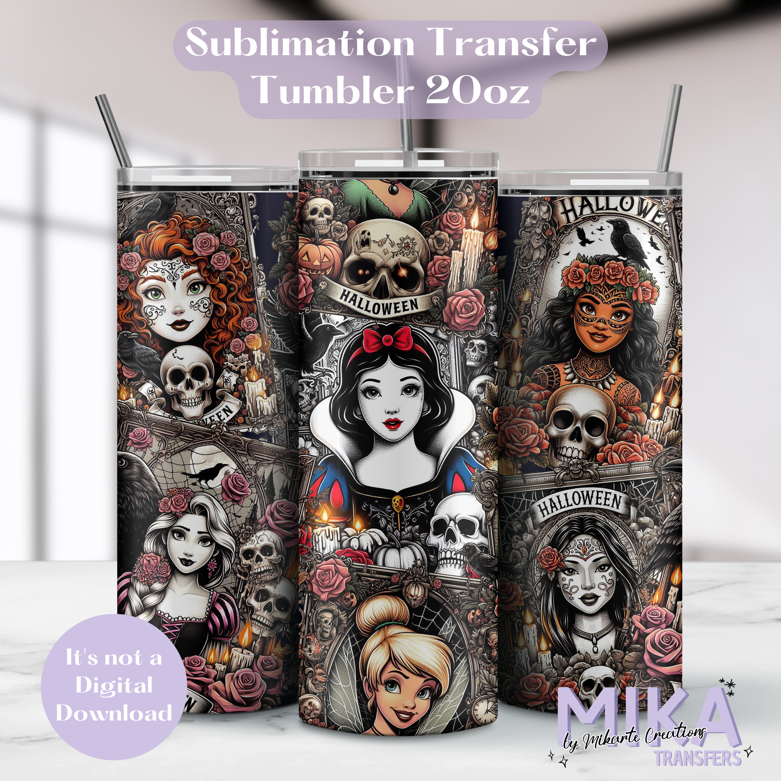Princess Halloween - Tumbler Sublimation Transfer