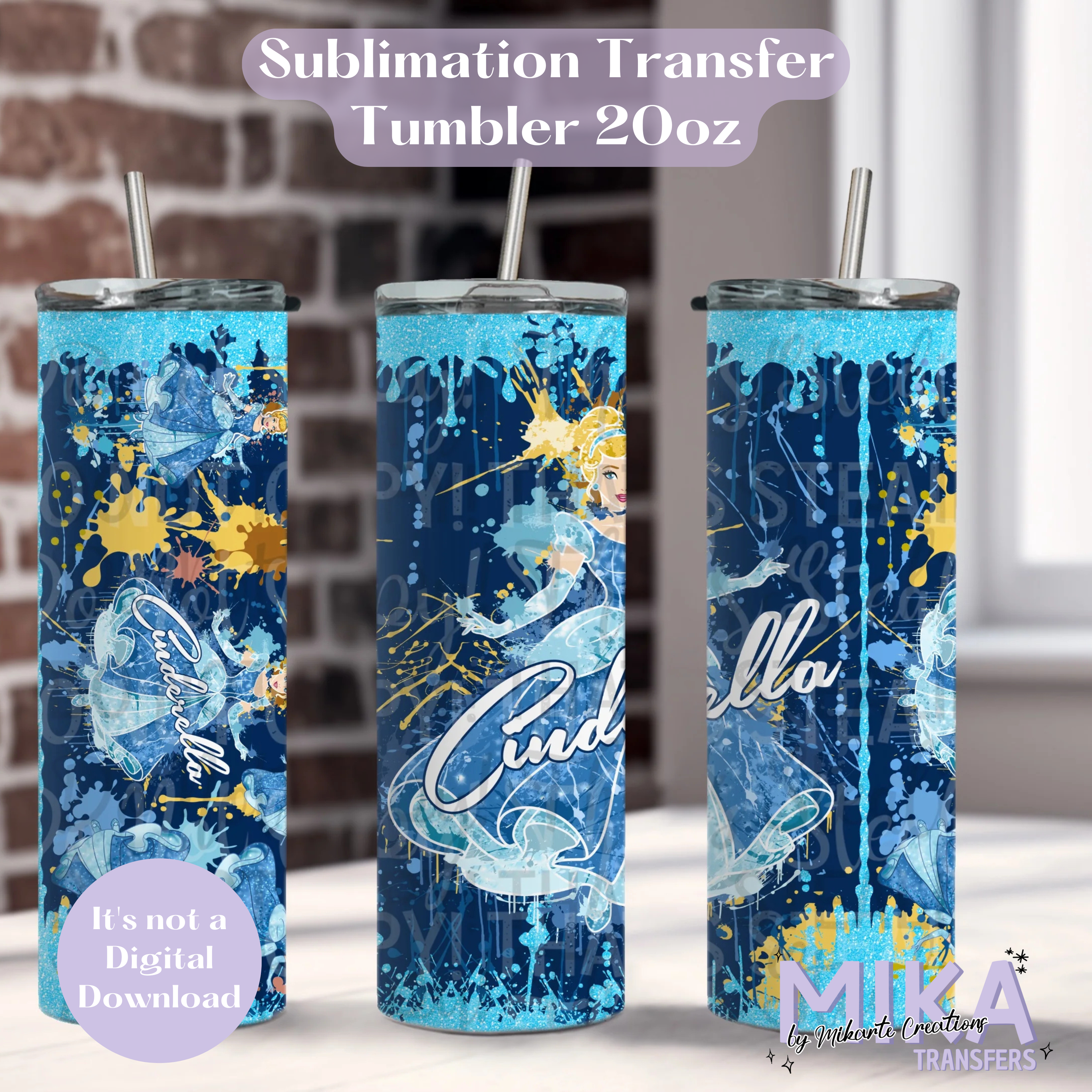 Glass Slipper | Tumbler Sublimation Transfer