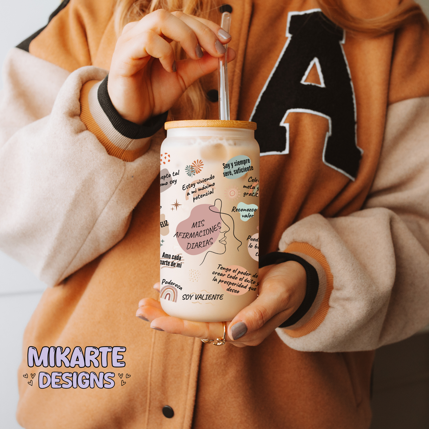 Afirmaciones | 16oz Glass Can PNG Digital Design