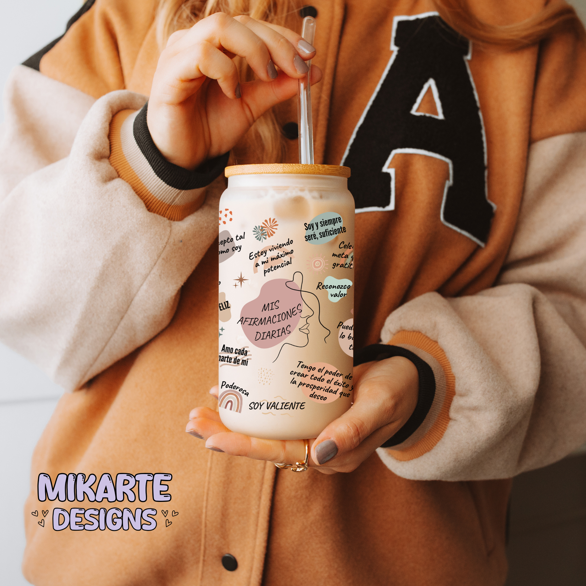 Afirmaciones | 16oz Glass Can PNG Digital Design