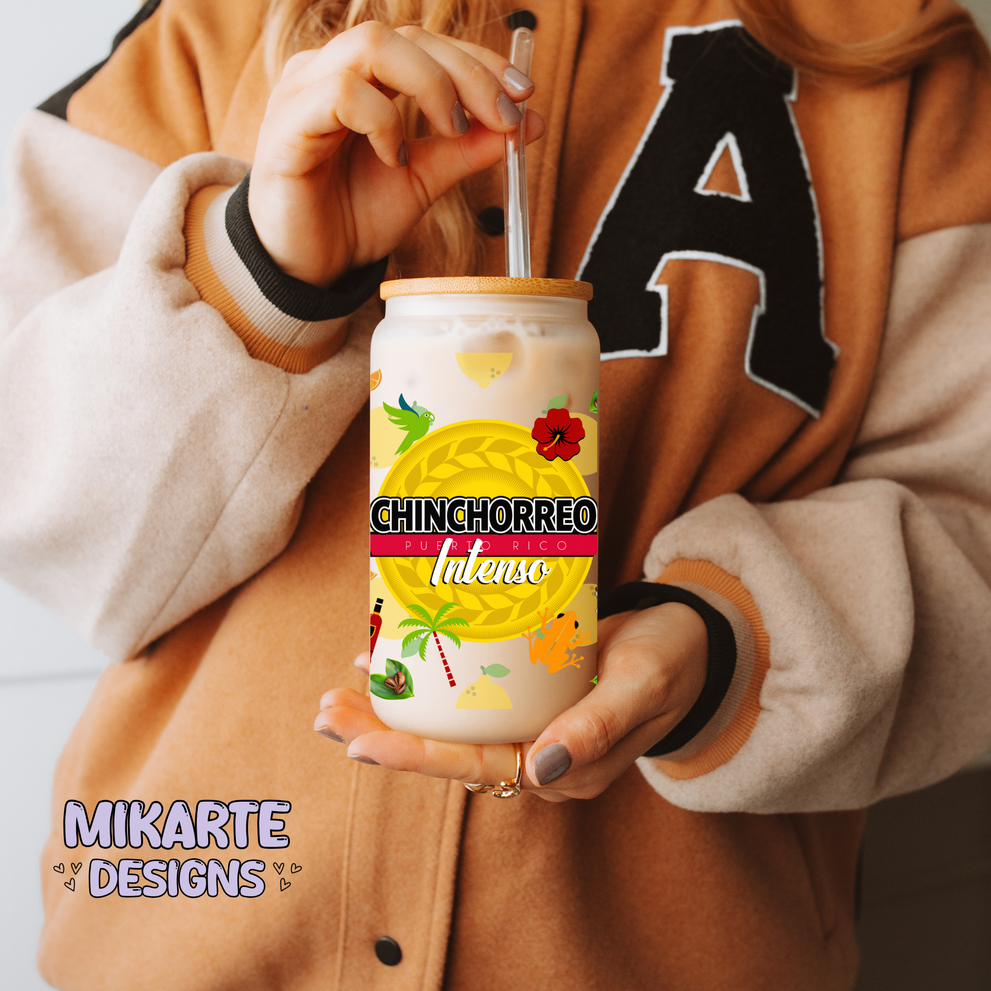 Chinchorreo Intenso | Diseño digital PNG de lata de vidrio de 16 oz